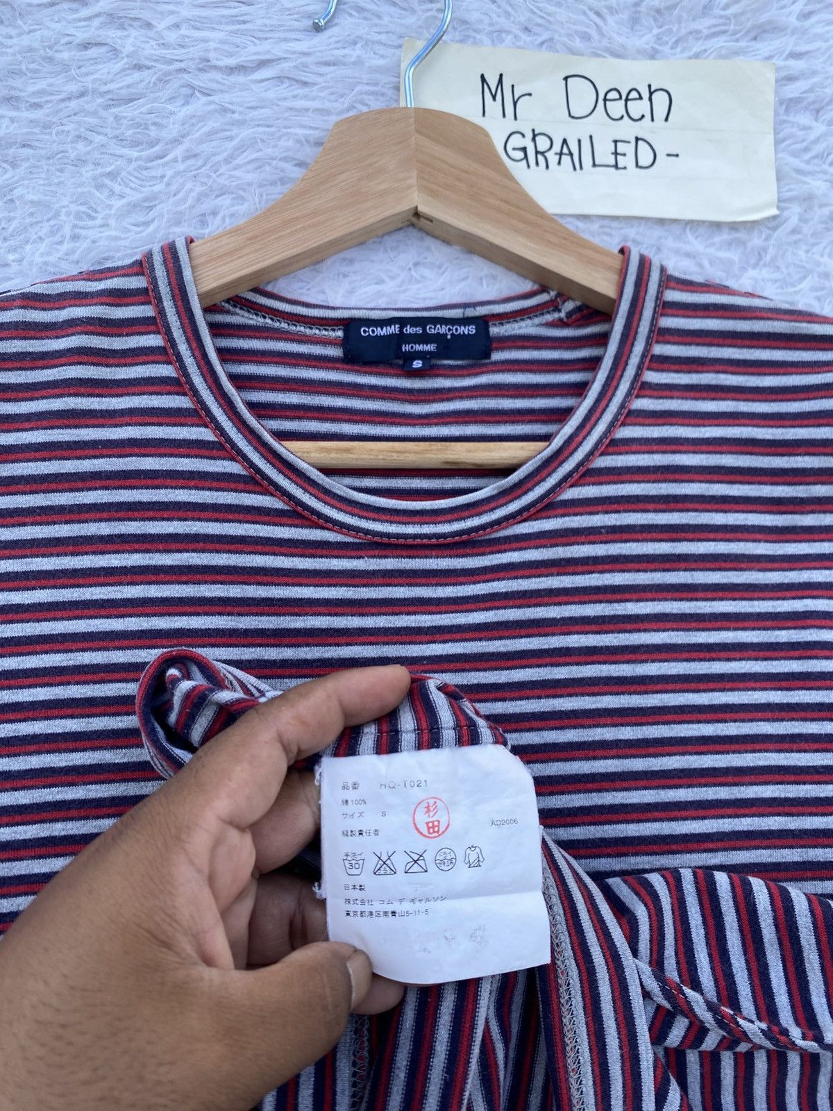 Comme des Garcons Homme Plus Rare AD2006 Comme Des Garcons Homme Stripes Tshirt Size US S / EU 44-46 / 1 - 12 Thumbnail