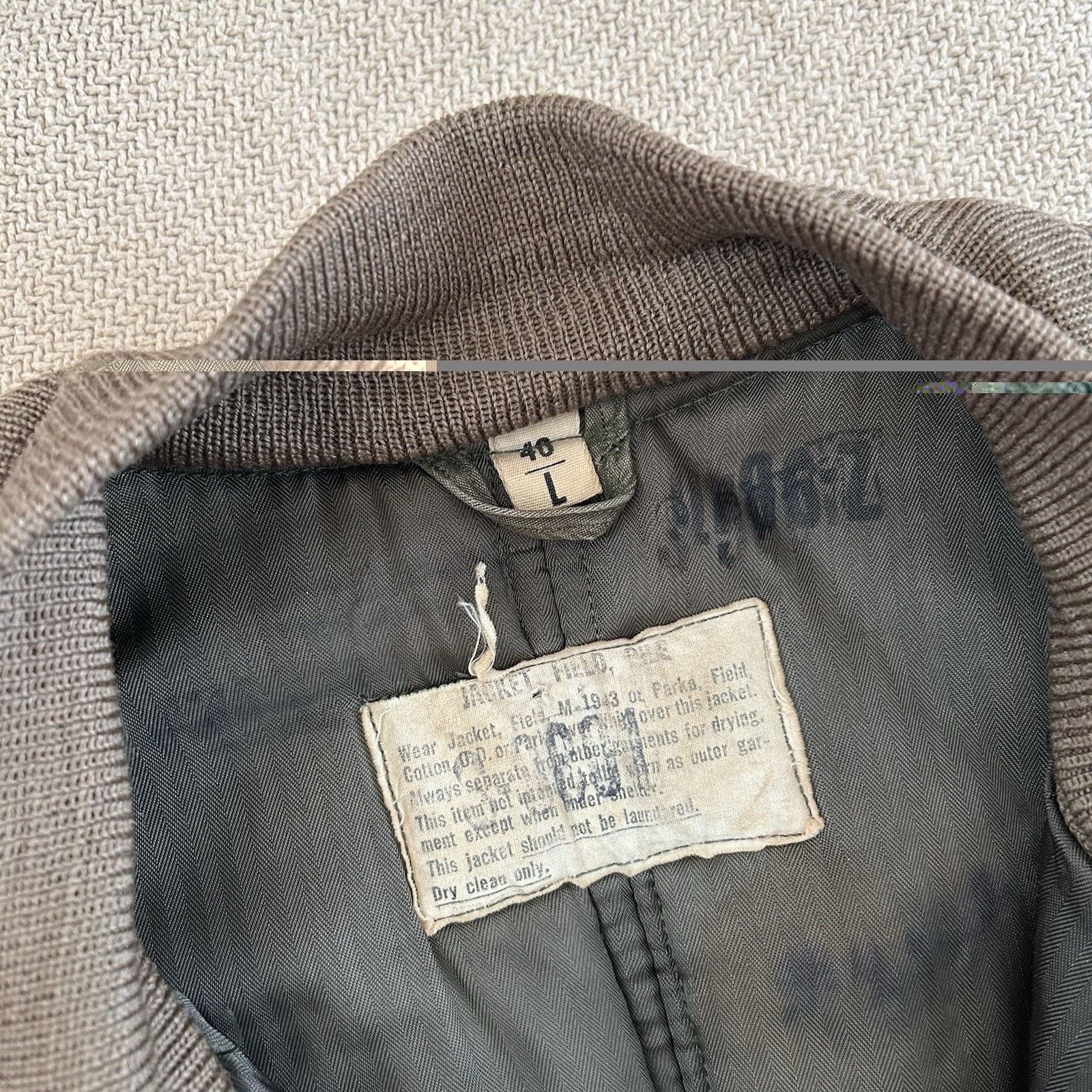 Vintage 40s WWII Army Military M-1943 Field Parka Pile Filled Jacket Size US L / EU 52-54 / 3 - 3 Thumbnail