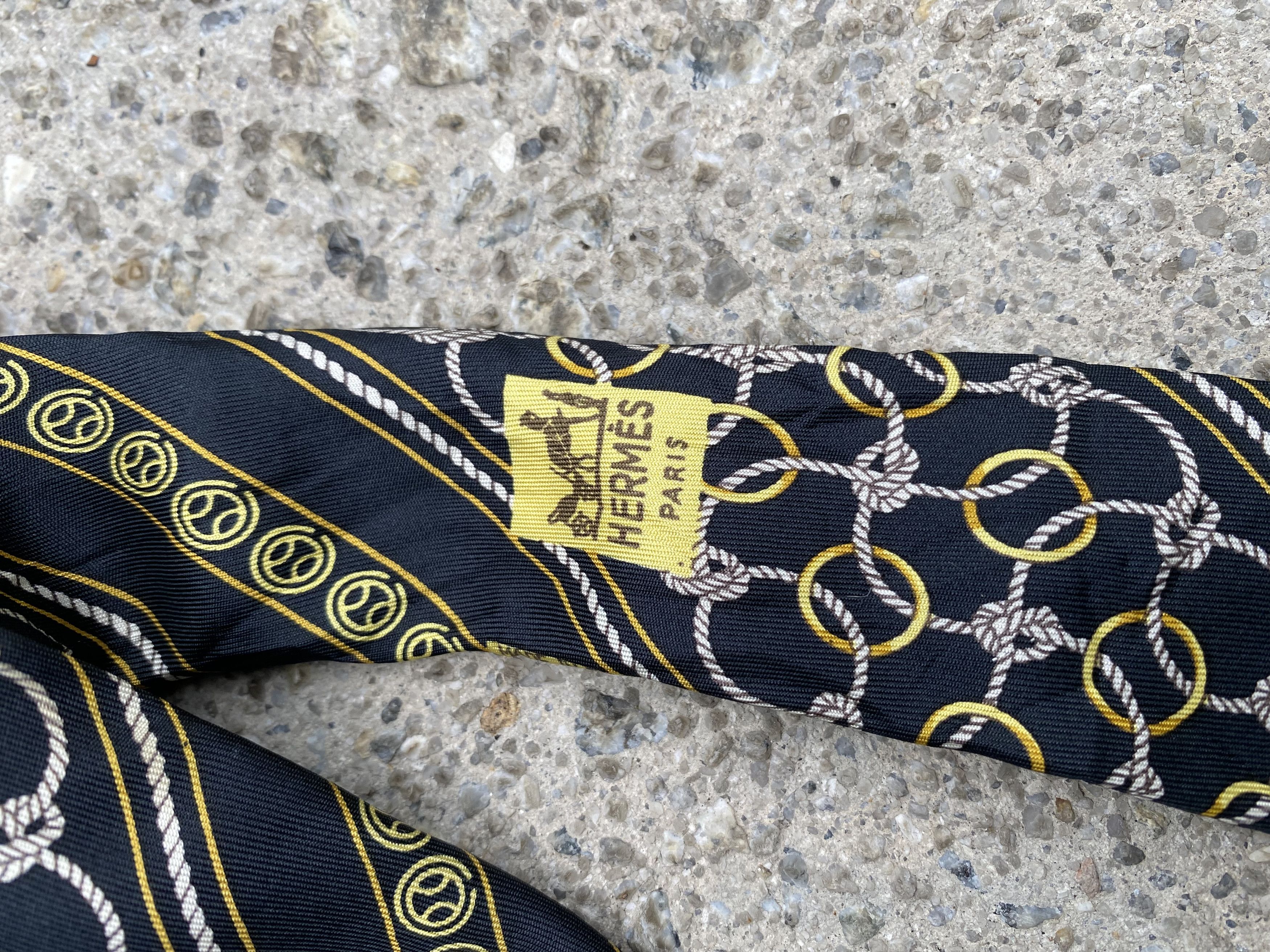 Hermes Vintage 80’s HERMES 588 SA Tied Chainage O-rings Tie Size ONE SIZE - 5 Thumbnail