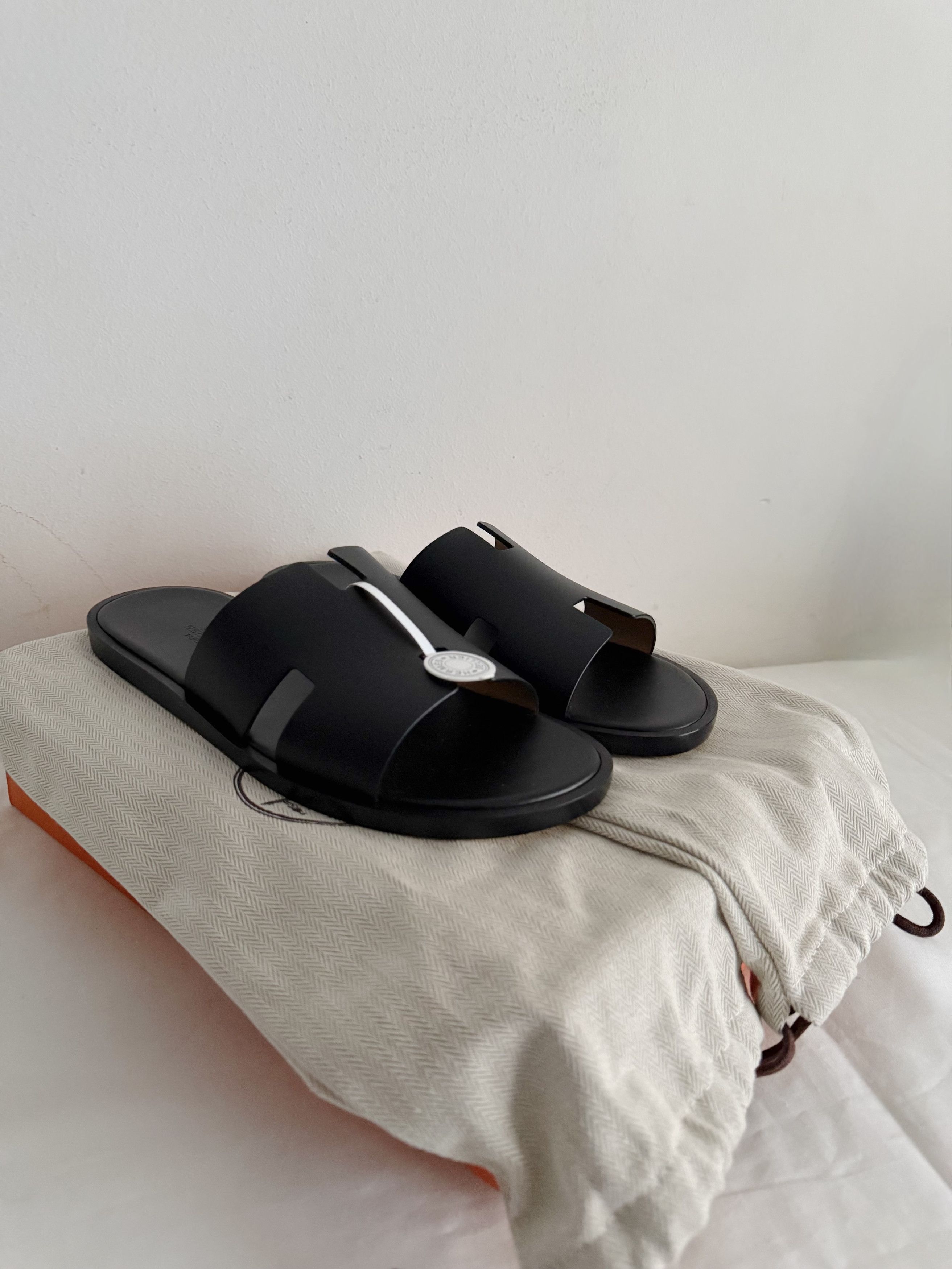 Hermes Hermes Izmir Black Calfskin Sandals Size US 9 / EU 42 - 10 Thumbnail