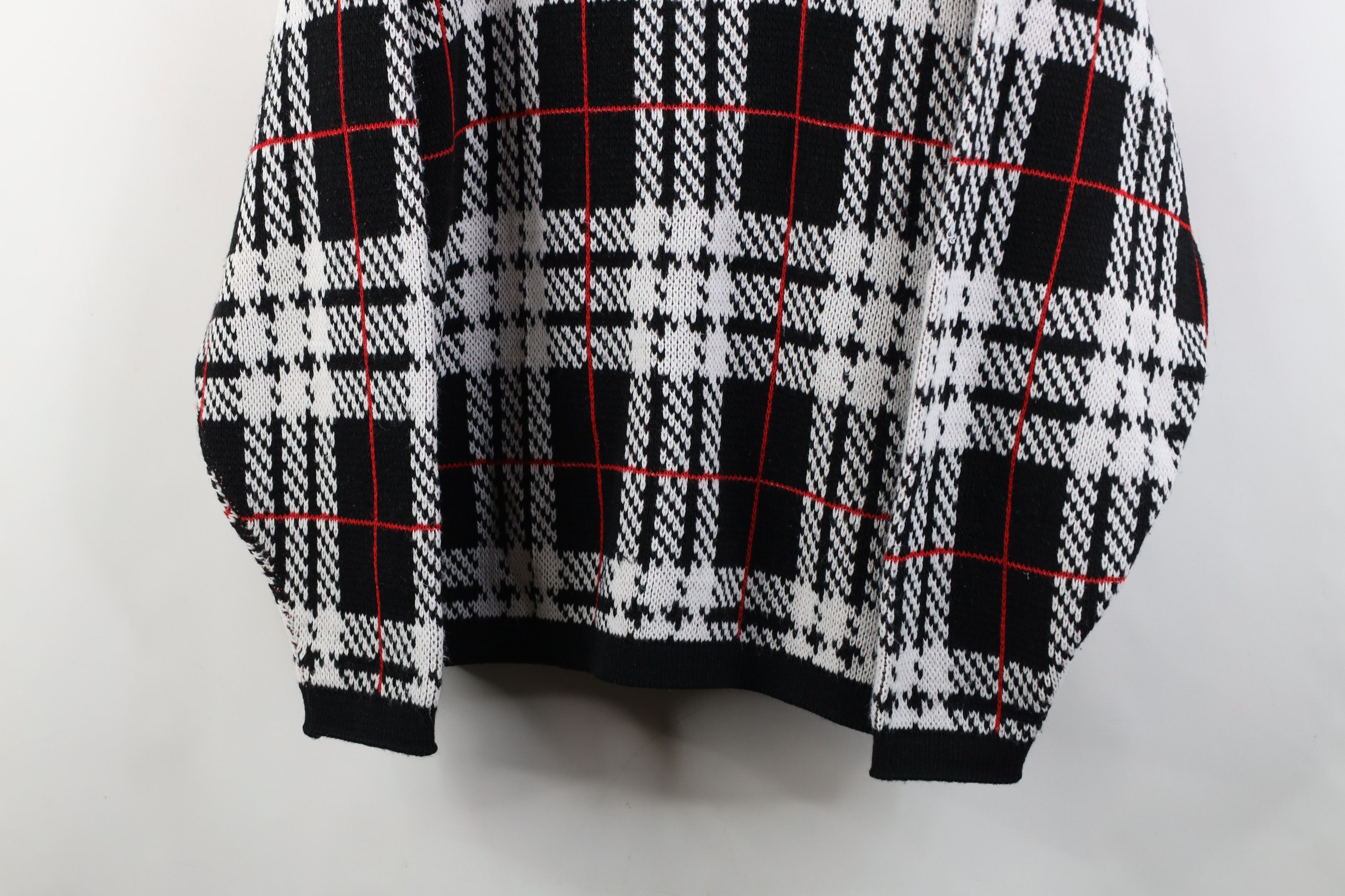 Vintage Vintage 90s Streetwear Plaid Knit Crewneck Sweater USA Size L / US 10 / IT 46 - 3 Thumbnail