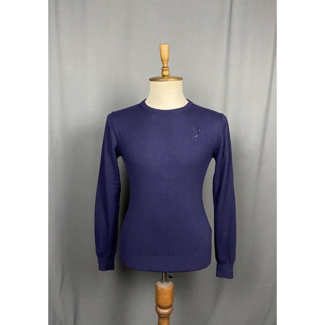 Versace Versace Collection Medusa Logo Men's Blue Wool Crewneck Swea Size US M / EU 48-50 / 2 - 1 Thumbnail