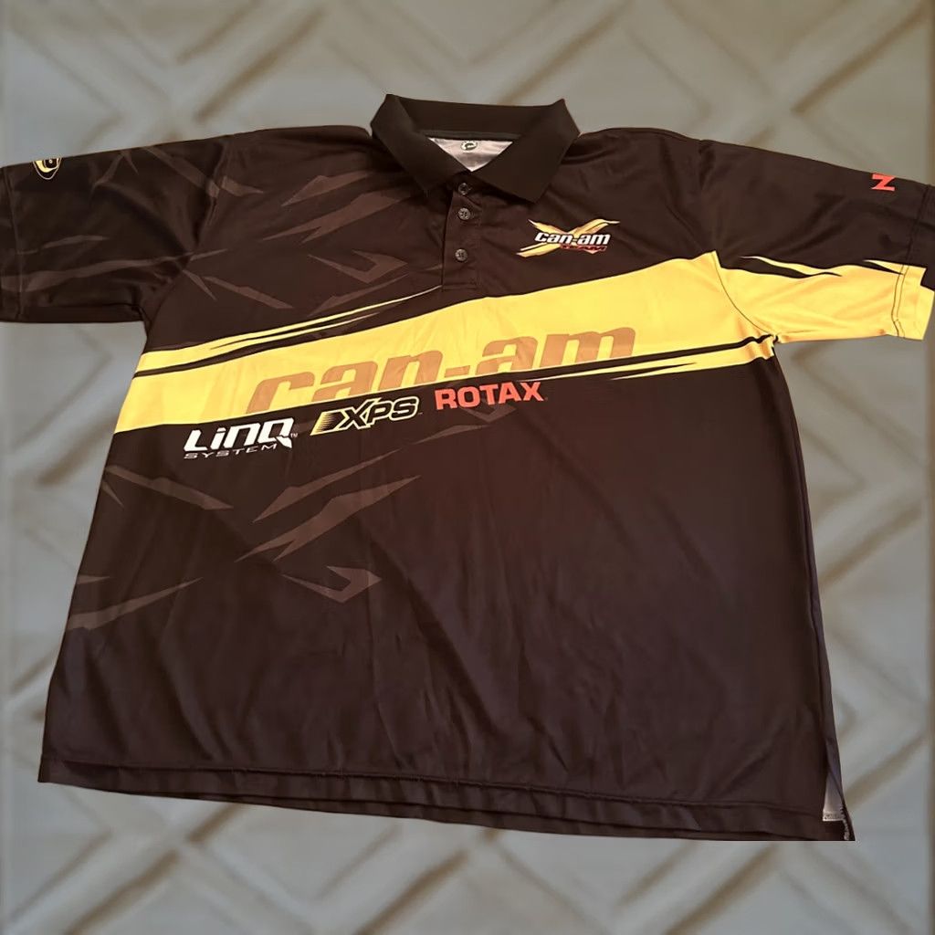 Vintage Linq CAN AM Team BRP 3D Event Polo Shirt Mens 2XL Black Yellow/Black Polo Mens 2XL 3D Event BRP CAN AM Team Linq Shirt Size US XXL / EU 58 / 5 - 1 Thumbnail