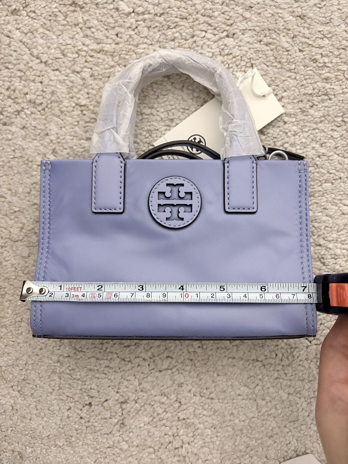 Tory Burch NWT Tory Burch Ella Nylon Logo Mini Tote In MIRAGE 146437 Size ONE SIZE - 3 Thumbnail
