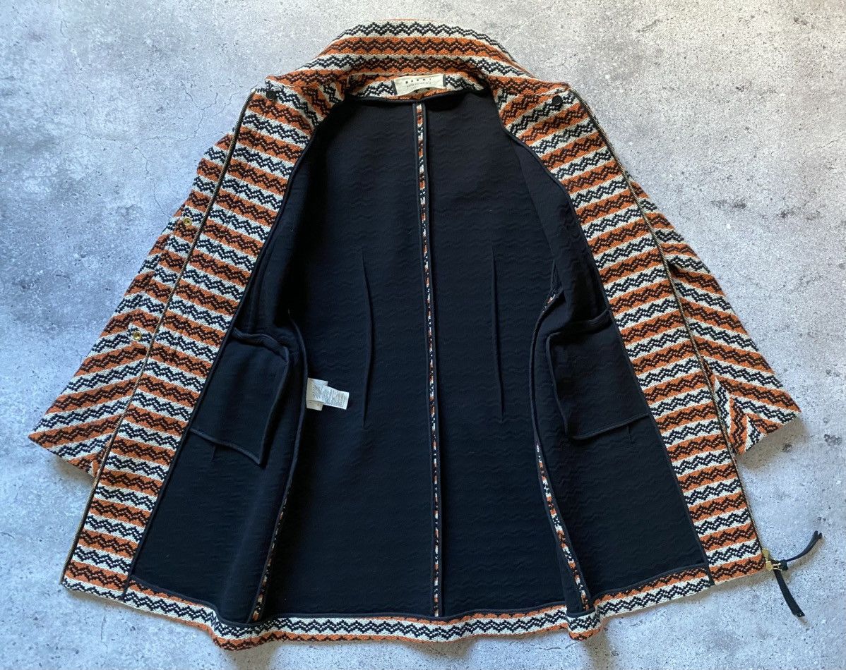 Marni 🦊 Marni Coat Wool Stripe Women Grey Fox Fur Luxury Rare Size M / US 6-8 / IT 42-44 - 8 Thumbnail