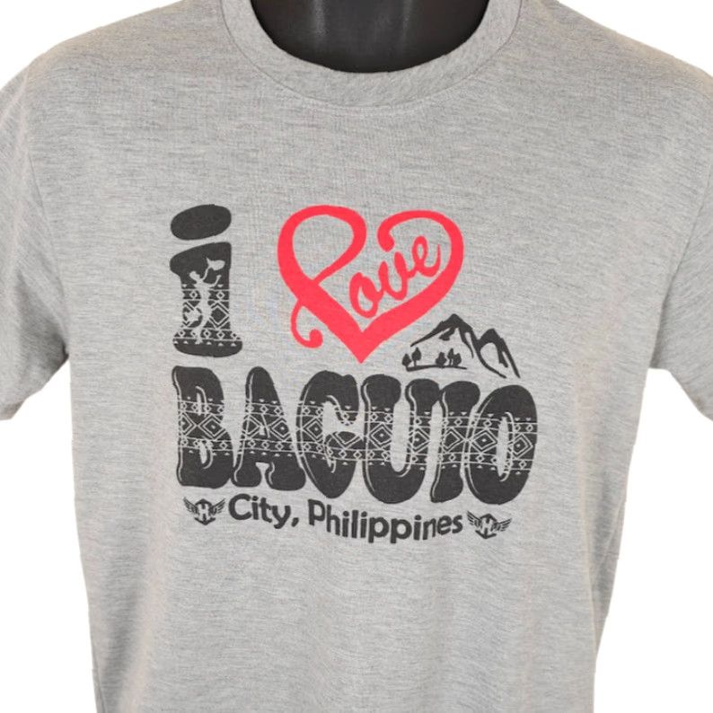Vintage DONE I Love Baguio City T Shirt Mens Medium Gray Philippines Travel Destination Shirts Size US M / EU 48-50 / 2 - 2 Thumbnail
