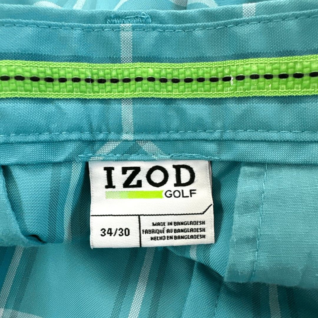 Izod Izod Pants Mens 34 Blue Plaid Athletic Waistband Polyester Chino Golf Department Men Size US 34 / EU 50 - 6 Thumbnail