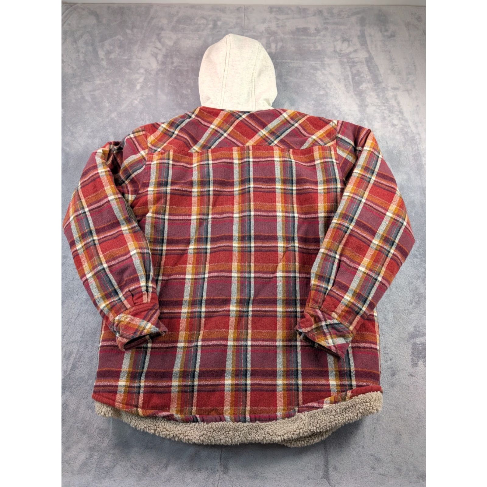 Vintage Legendary Whitetails Sherpa Lined Hooded Flannel Shacket Red Men L Shirt Size US L / EU 52-54 / 3 - 3 Thumbnail