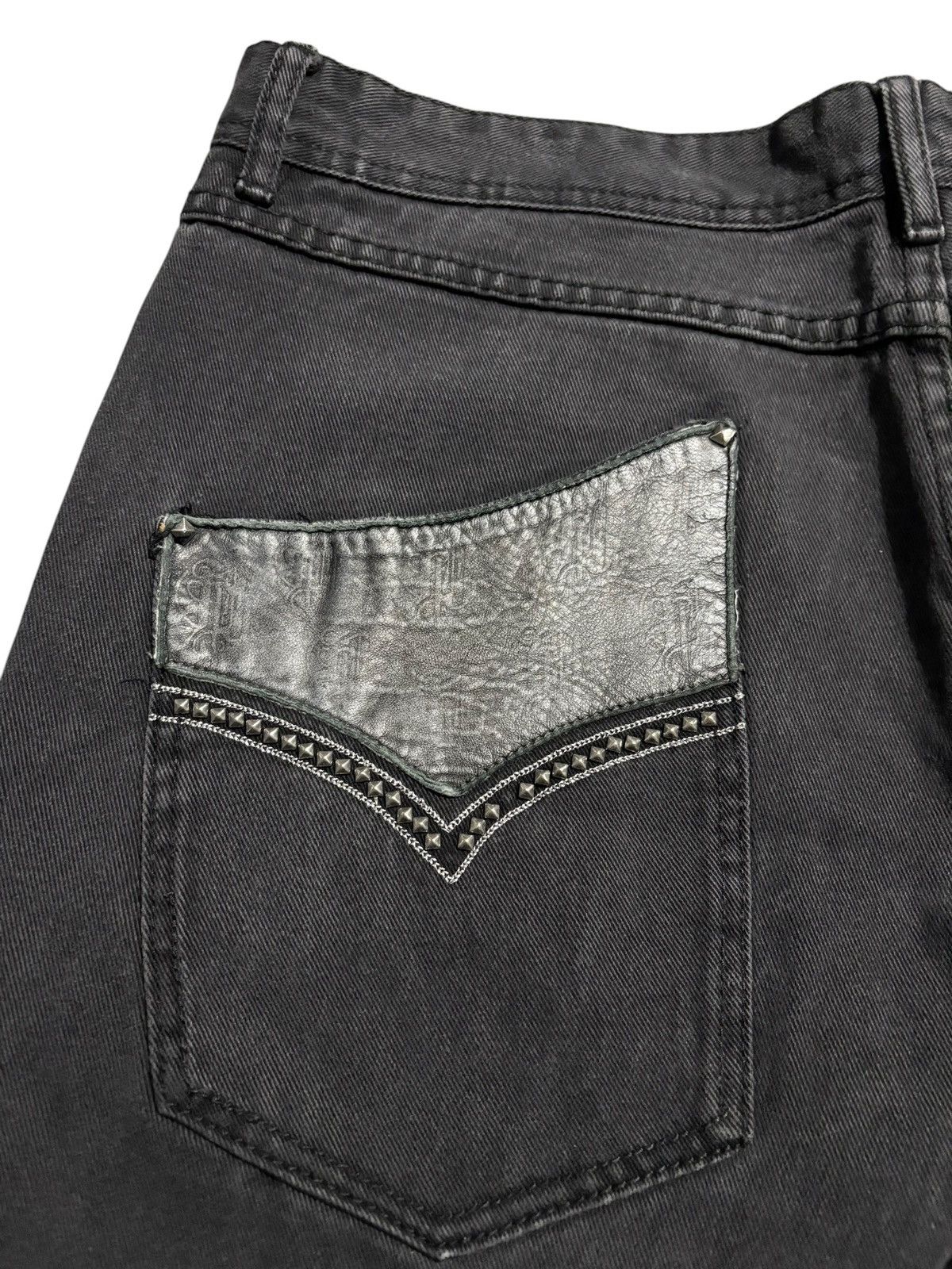 Pelle Pelle Vintage Pelle Pelle Jeans Leather Rhinestone Opium 90s y2k Size US 40 / EU 56 - 4 Thumbnail