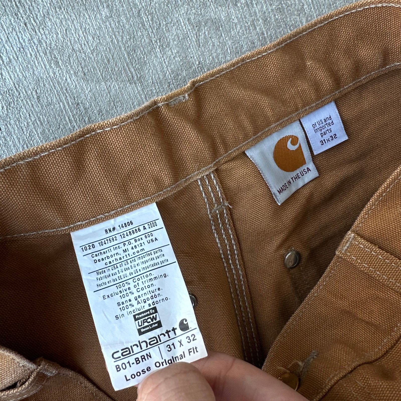 Carhartt × Vintage Carhartt brown double knee work wear carpenter pants Size US 29 - 4 Thumbnail