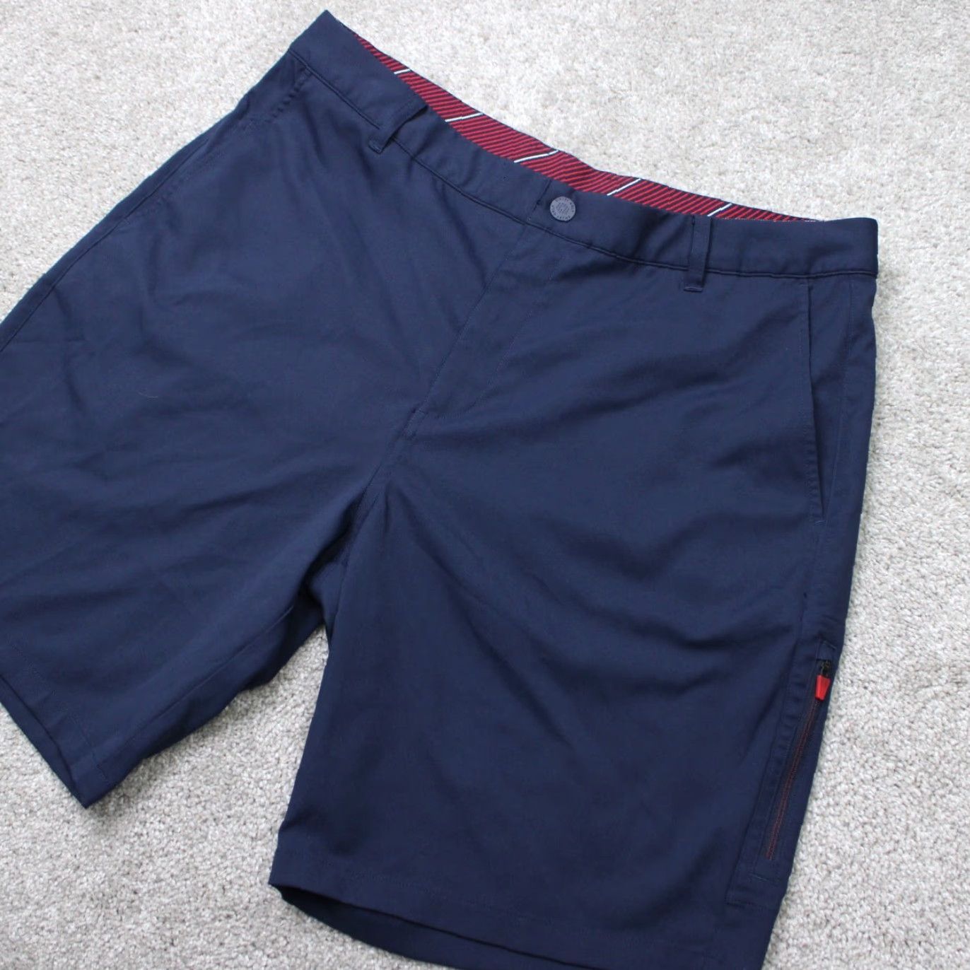 Puma Puma Shorts Mens 36 Blue Polyester Flat Front Bermuda Cargo Athletic Check Pocket Stretch Modern Size US 36 / EU 52 - 2 Thumbnail