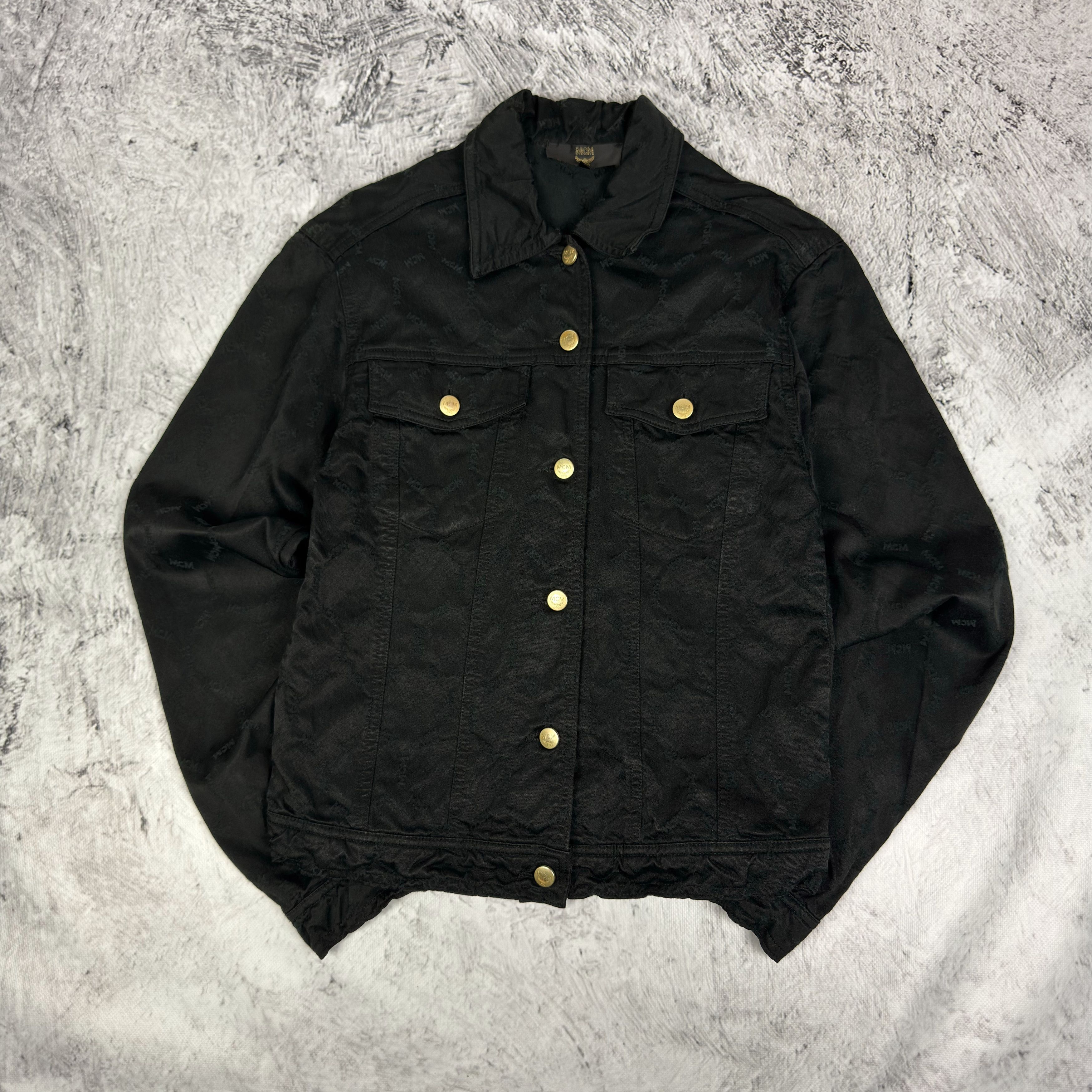 MCM Vintage MCM Men's Black Cotton Monogram Biker Moto Jacket 34 Size US M / EU 48-50 / 2 - 3 Thumbnail