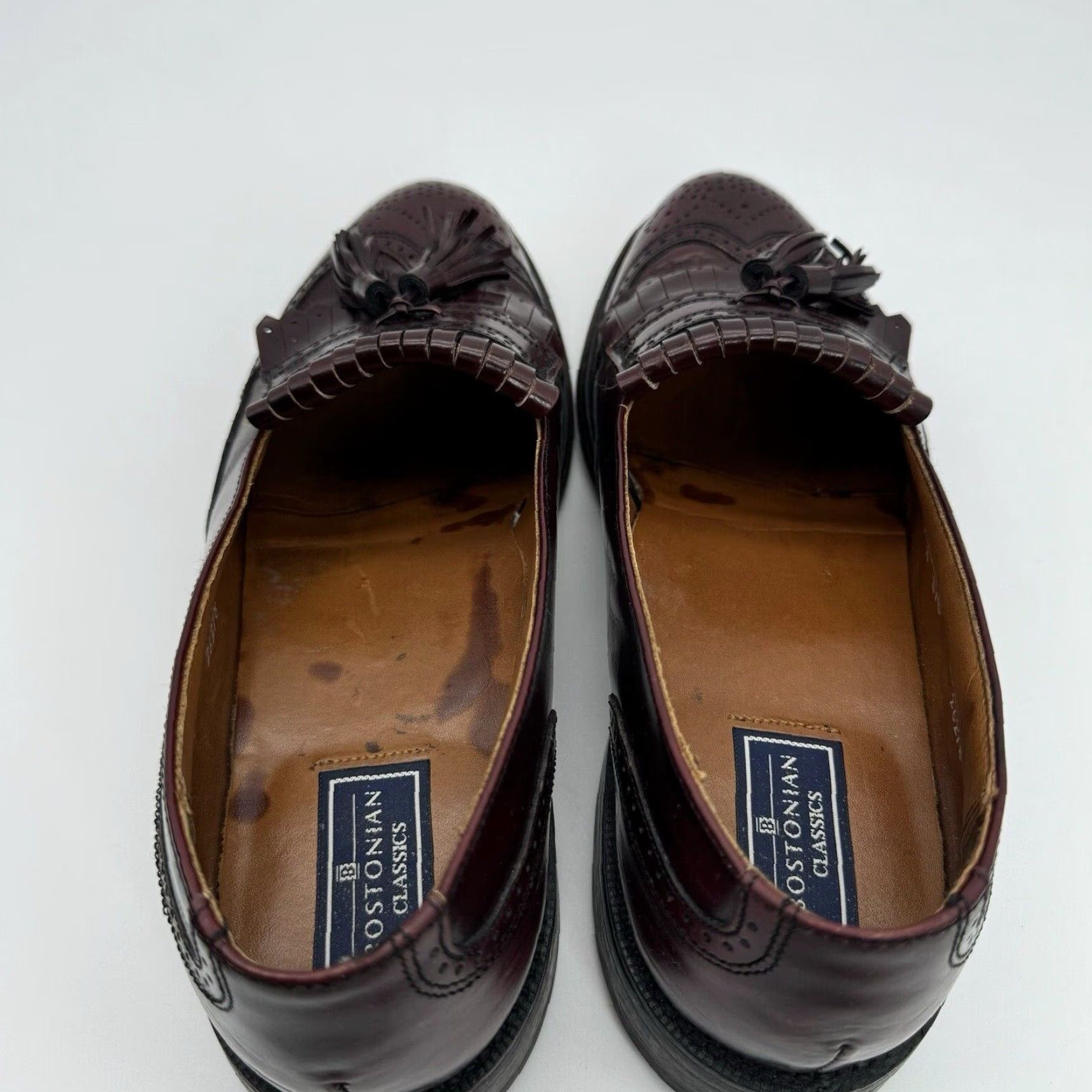 Vintage VINTAGE BOSTONIAN WINGTIP OXFORD LOAFERS BURGUNDY MENS 8 D/B TASSELED Size US 8 / EU 41 - 6 Thumbnail
