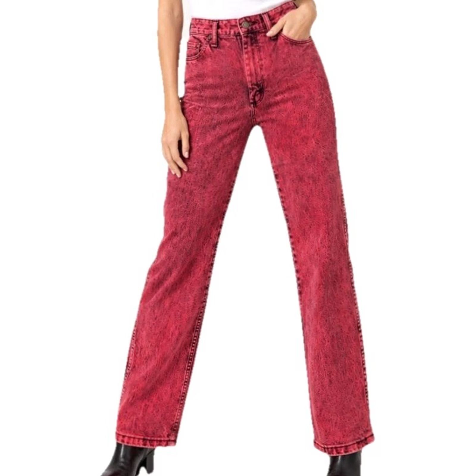 Wrangler VINTAGE Wrangler Red Acid Wash Jeans Women’s 11 High Rise Straight Leg Denim Cotton Jeans Women’s Wrangl er Logo 90s Cowboy Mens? Size 26" / US 2 / IT 38 - 2 Thumbnail