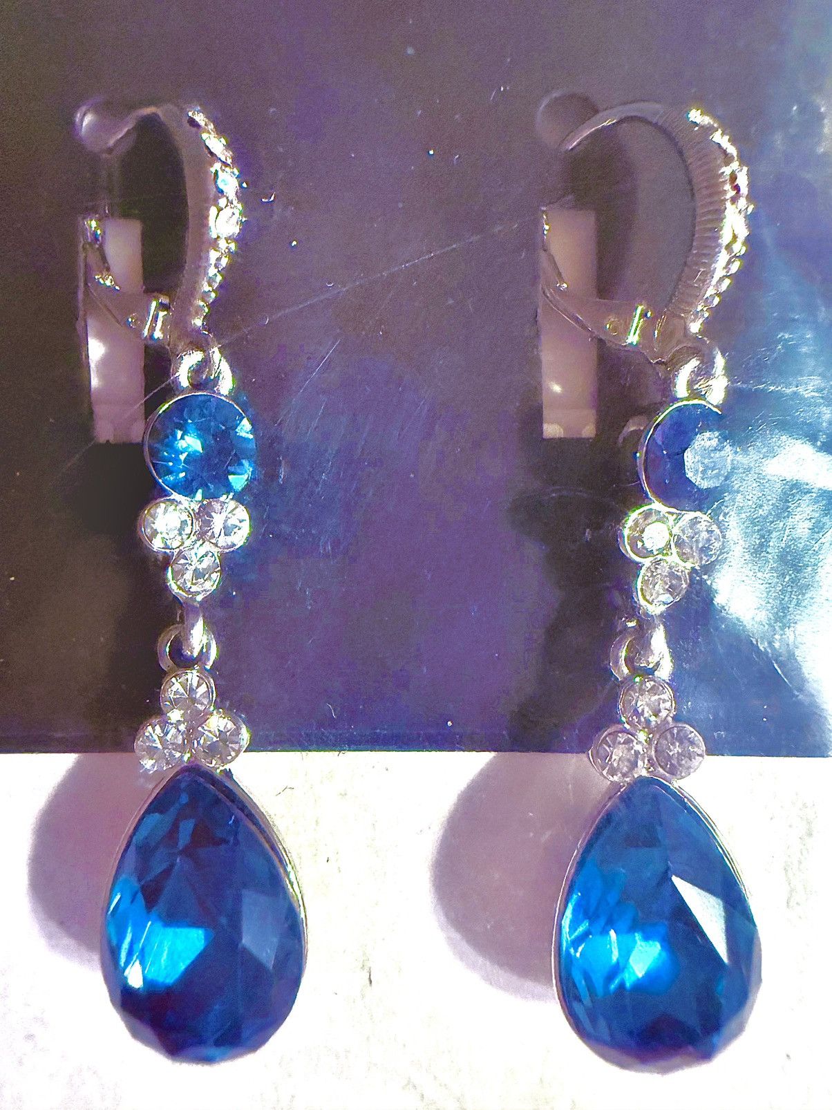 Givenchy Givenchy double-drop Crystal earrings, Rhodium Blue/Silver.. Size ONE SIZE - 16 Thumbnail