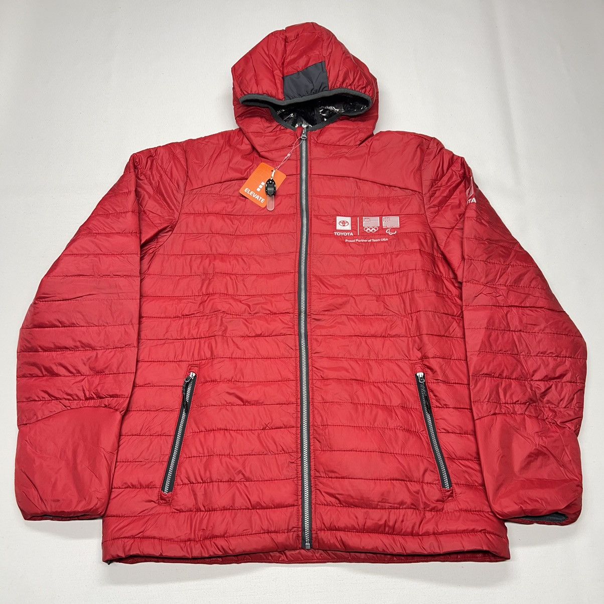 NEW Toyota Jacket Red Puffer Full Zip Coat Olympics Promo