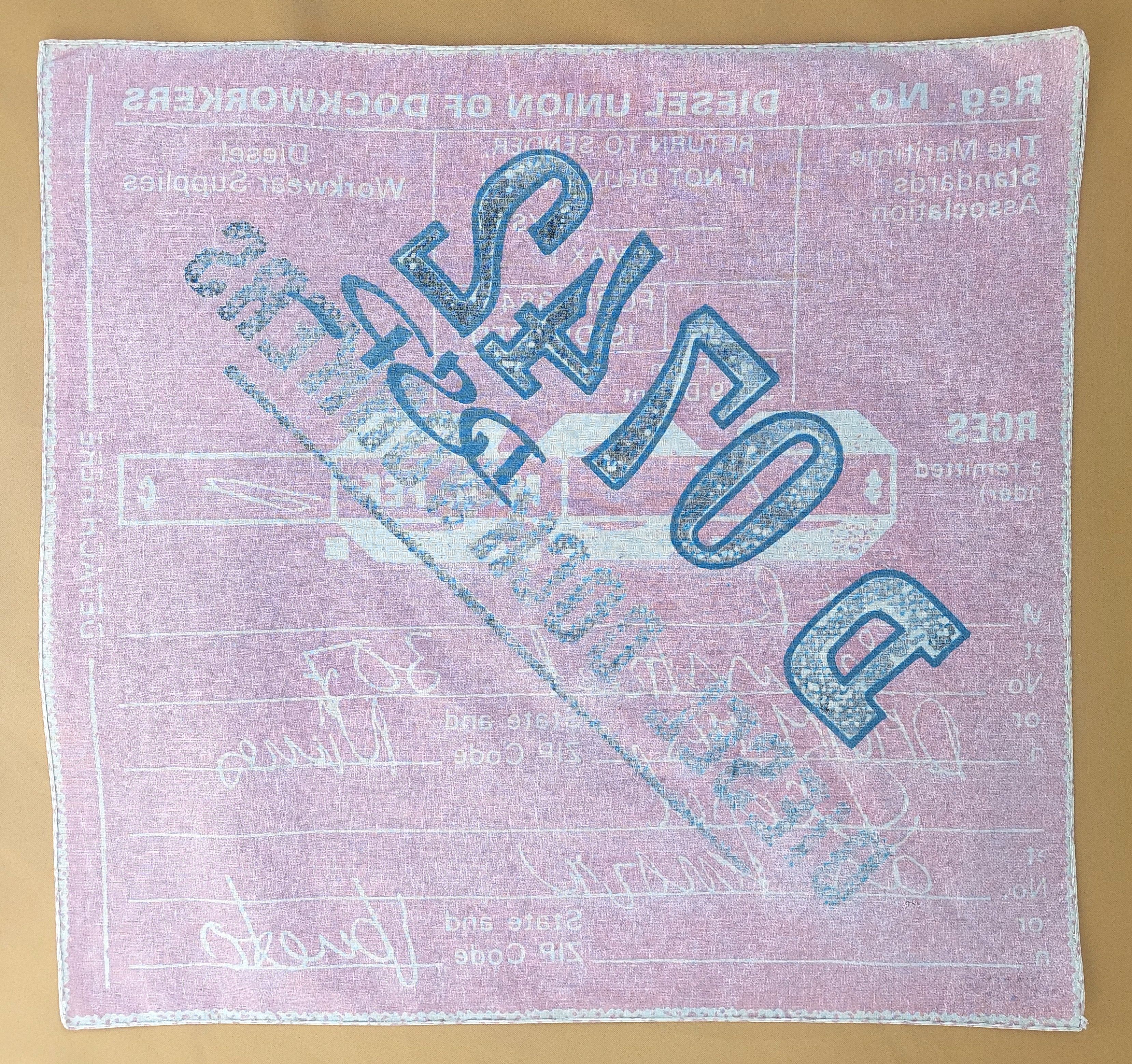 Diesel Vintage Diesel Pink Bandana Graphic Union of Dockworkers Y2K Size ONE SIZE - 2 Thumbnail