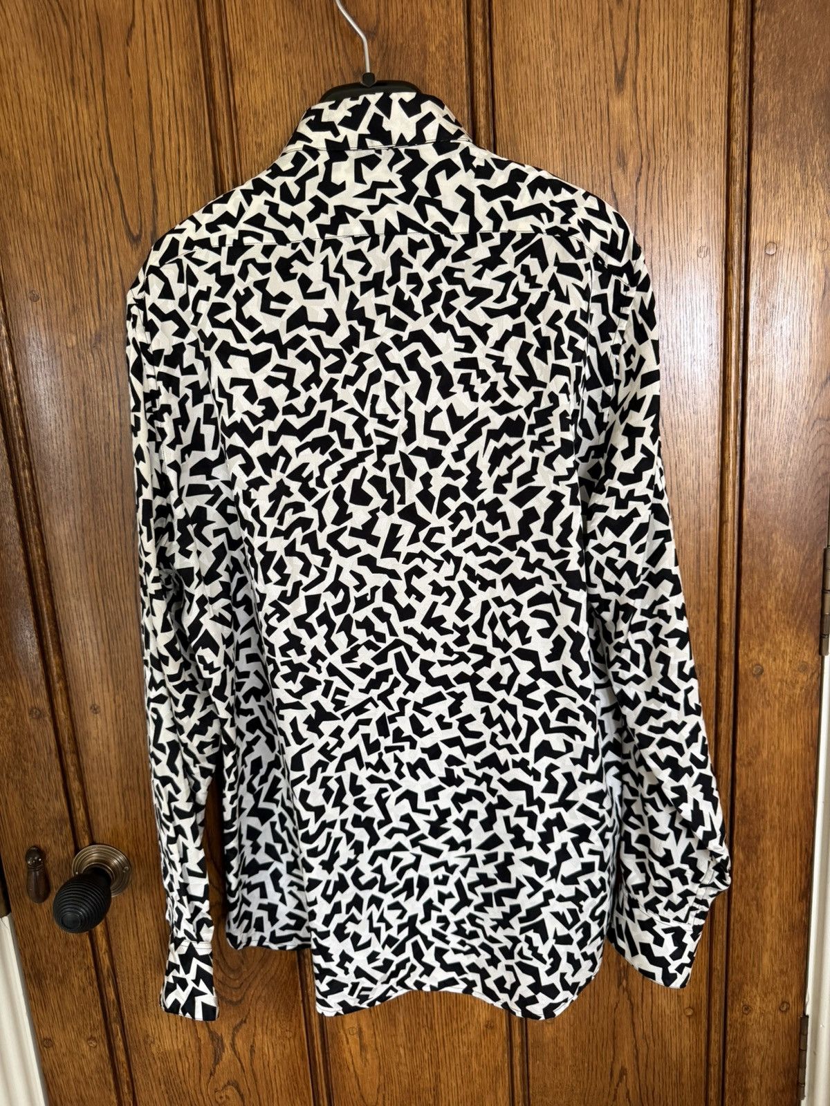 Saint Laurent Paris FW21 Saint Laurent silk geometric black white shirt grail Size US L / EU 52-54 / 3 - 17 Thumbnail