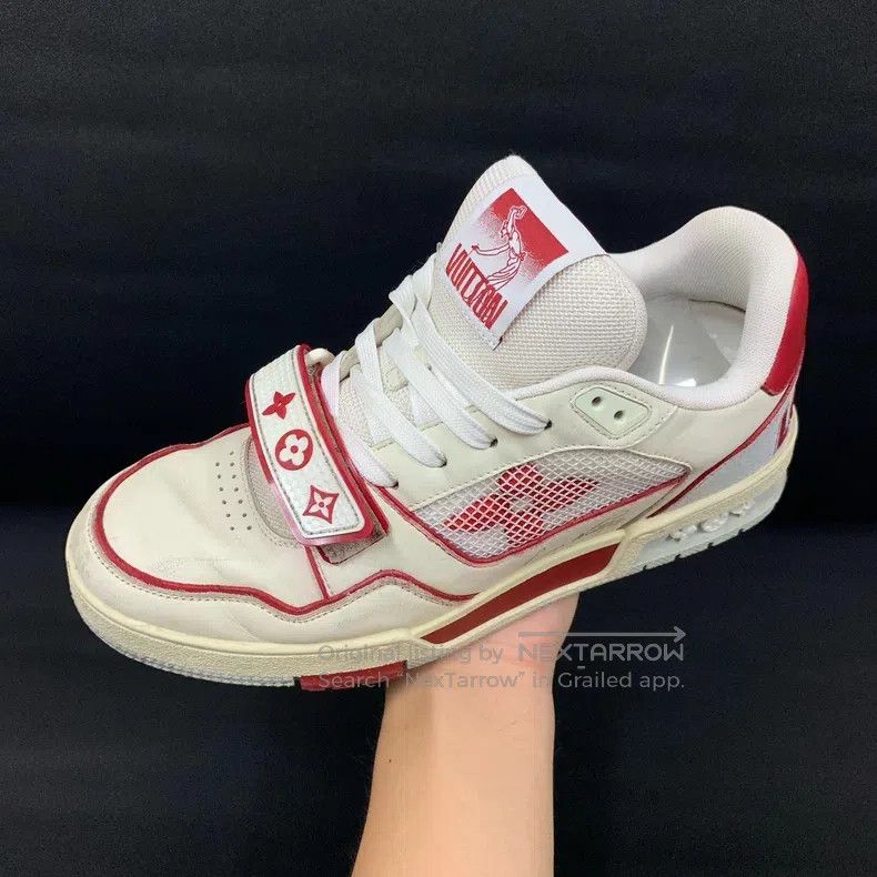 Louis Vuitton Louis Vuitton Trainer White and Red Velcro Low Top Board S Size US 6.5 / EU 39-40 - 7 Thumbnail