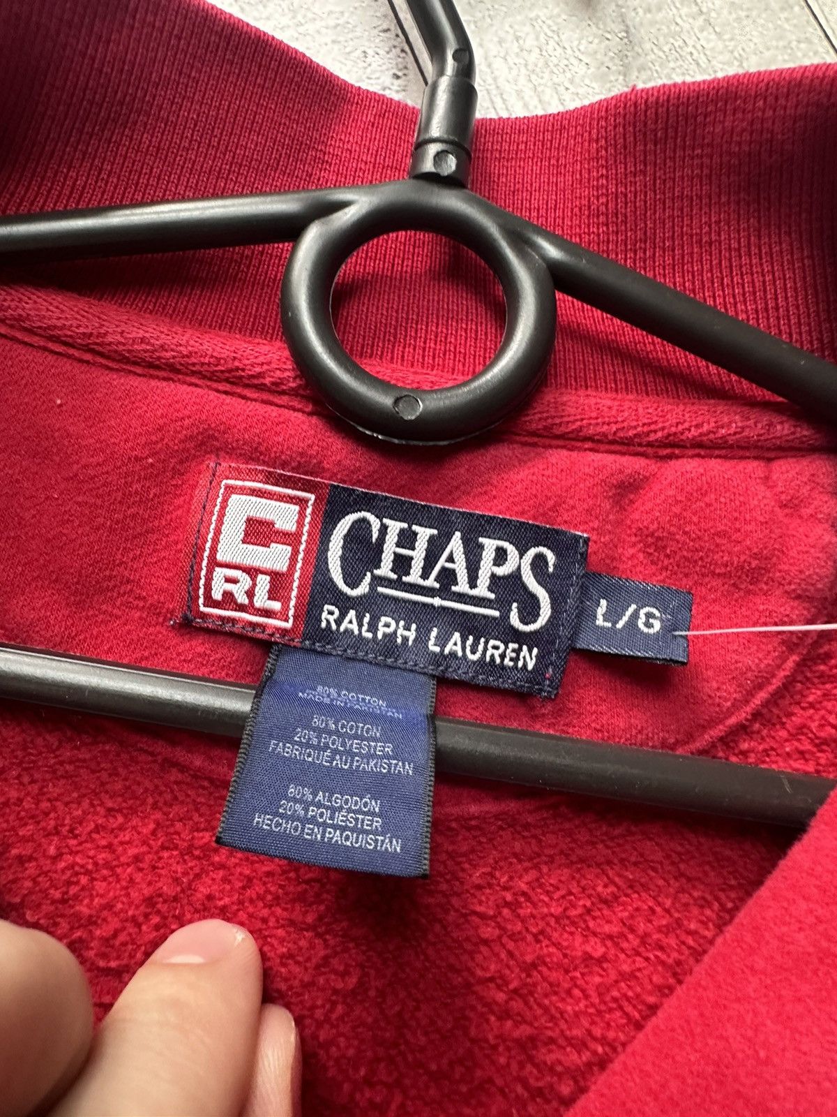 Chaps Ralph Lauren × Vintage Vintage Chaps Polo Ralph Lauren sweatshirt red size L logo Size US L / EU 52-54 / 3 - 5 Thumbnail