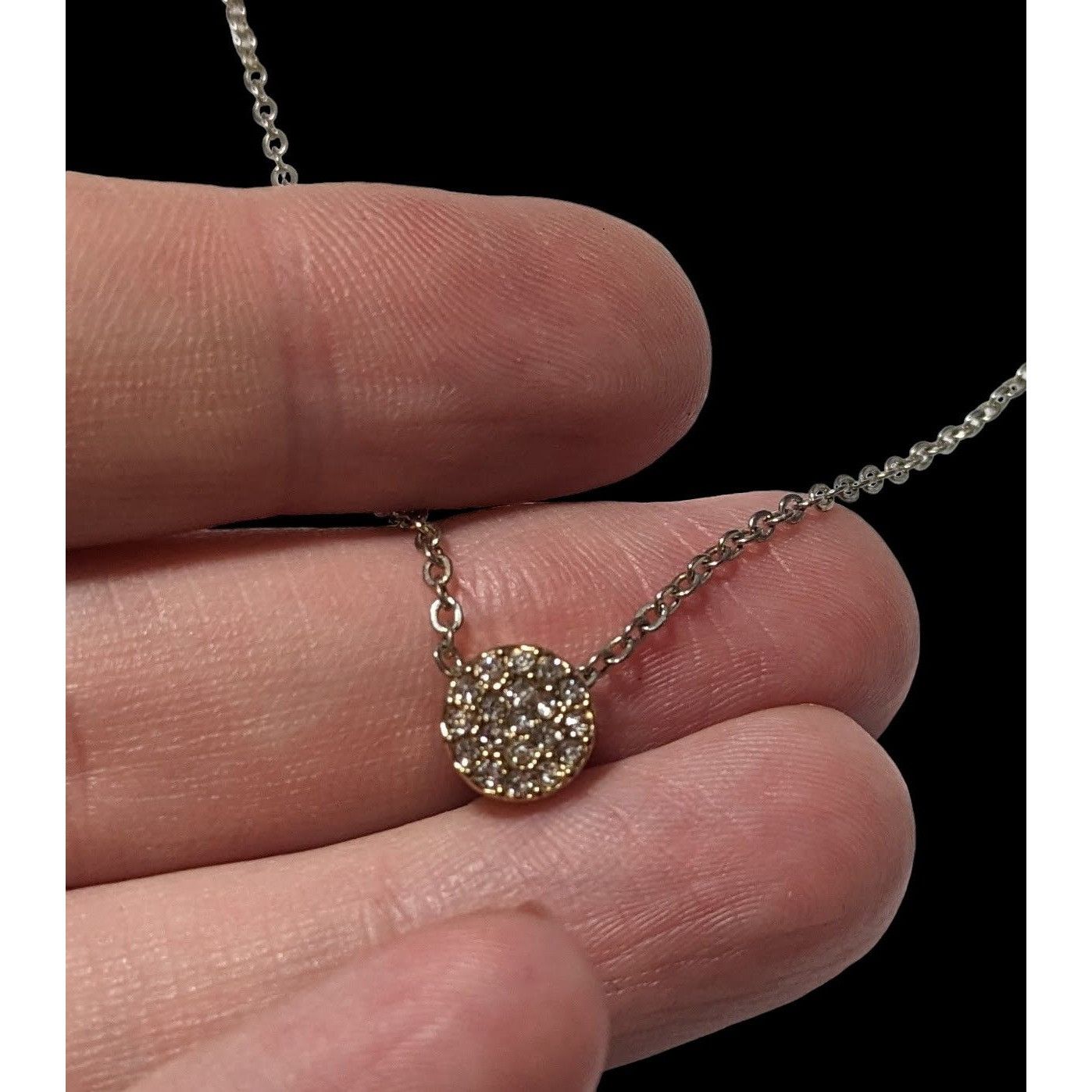 Other Minimalist Silver And Gold Rhinestone Pendant Necklace Size ONE SIZE - 5 Thumbnail
