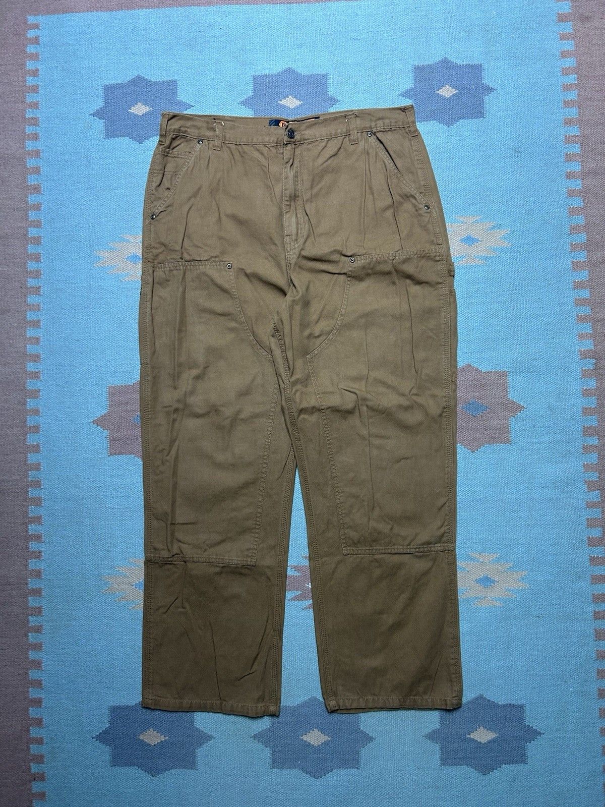 Vintage y2k double knee carpenter pants canvas skater baggy 35x29 Size US 35 - 1 Thumbnail