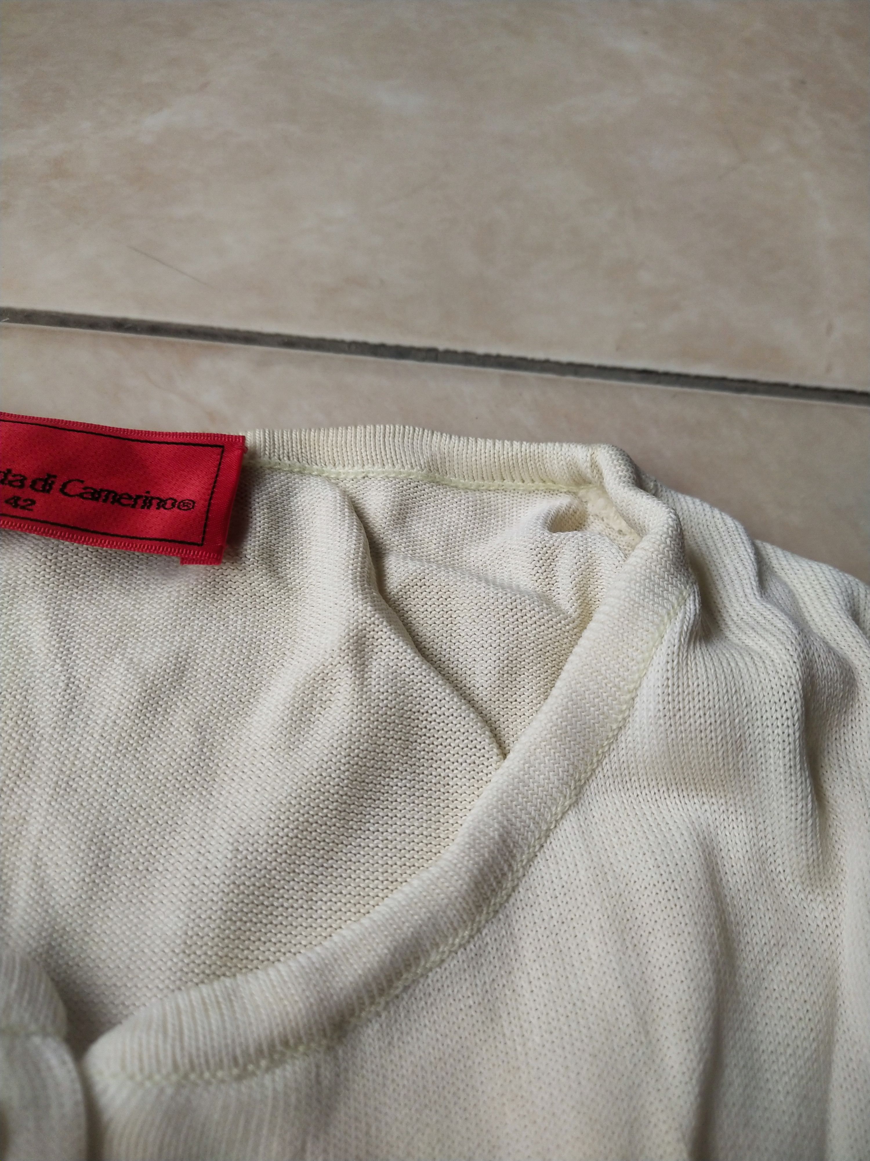 Roberta di Camerino Vintage 90s Roberta Di Camerino Fine Knit Cardigan Cream Size M / US 6-8 / IT 42-44 - 7 Thumbnail