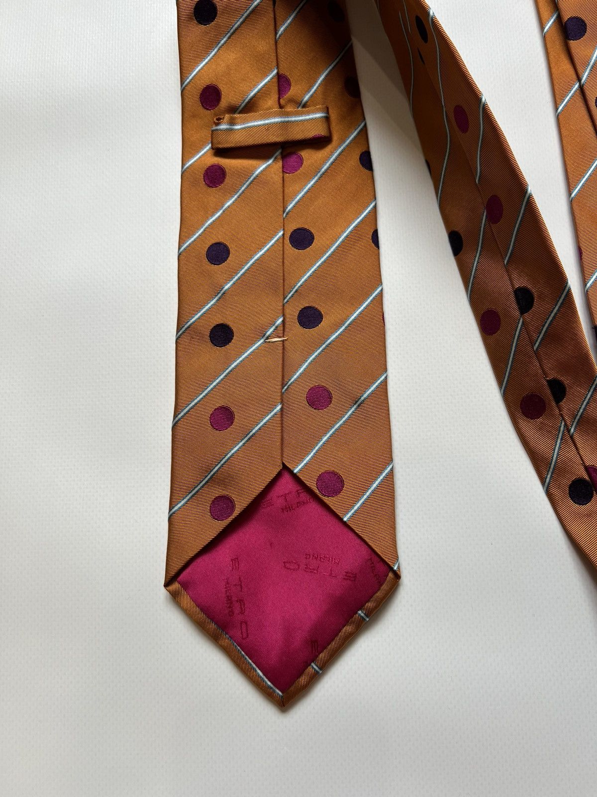 Etro Etro Milano Silk Tie Mens Classic Orange Size ONE SIZE - 5 Thumbnail