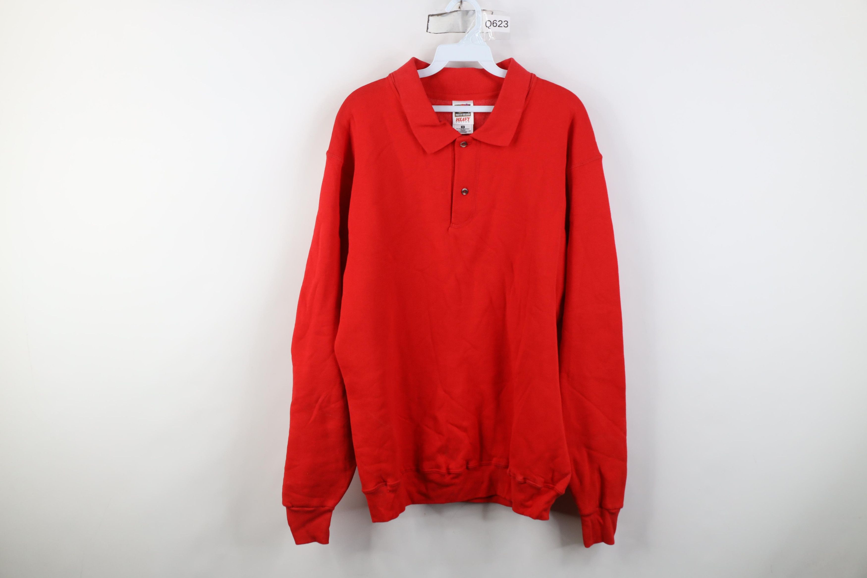 Vintage Vintage 90s Streetwear Blank Heavyweight Collared Sweatshirt Size US M / EU 48-50 / 2 - 1 Thumbnail