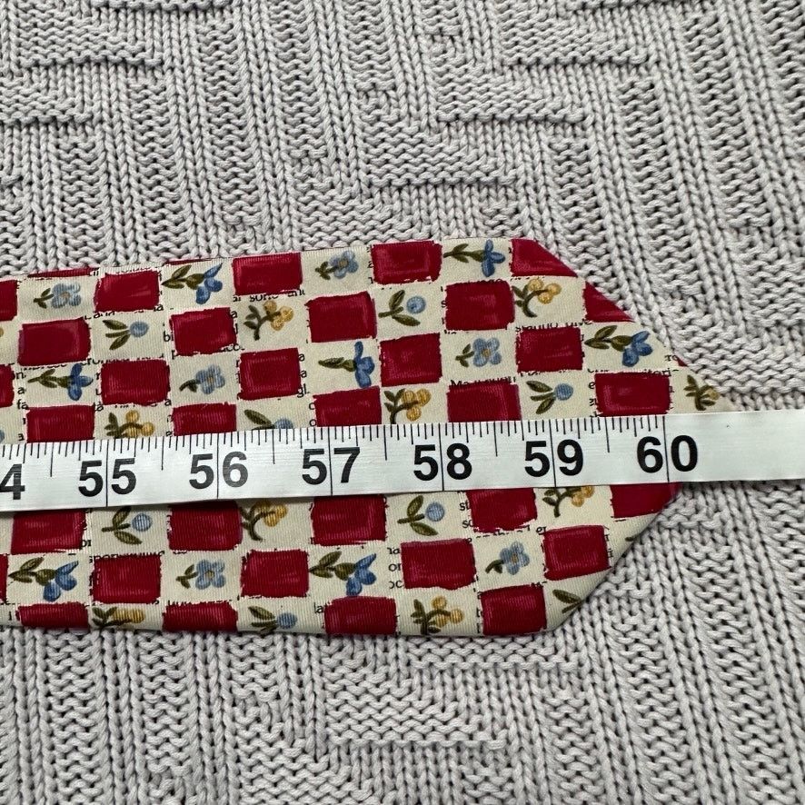 Bullock & Jones Vintage Bullock & Jones red floral silk tie Size ONE SIZE - 4 Thumbnail