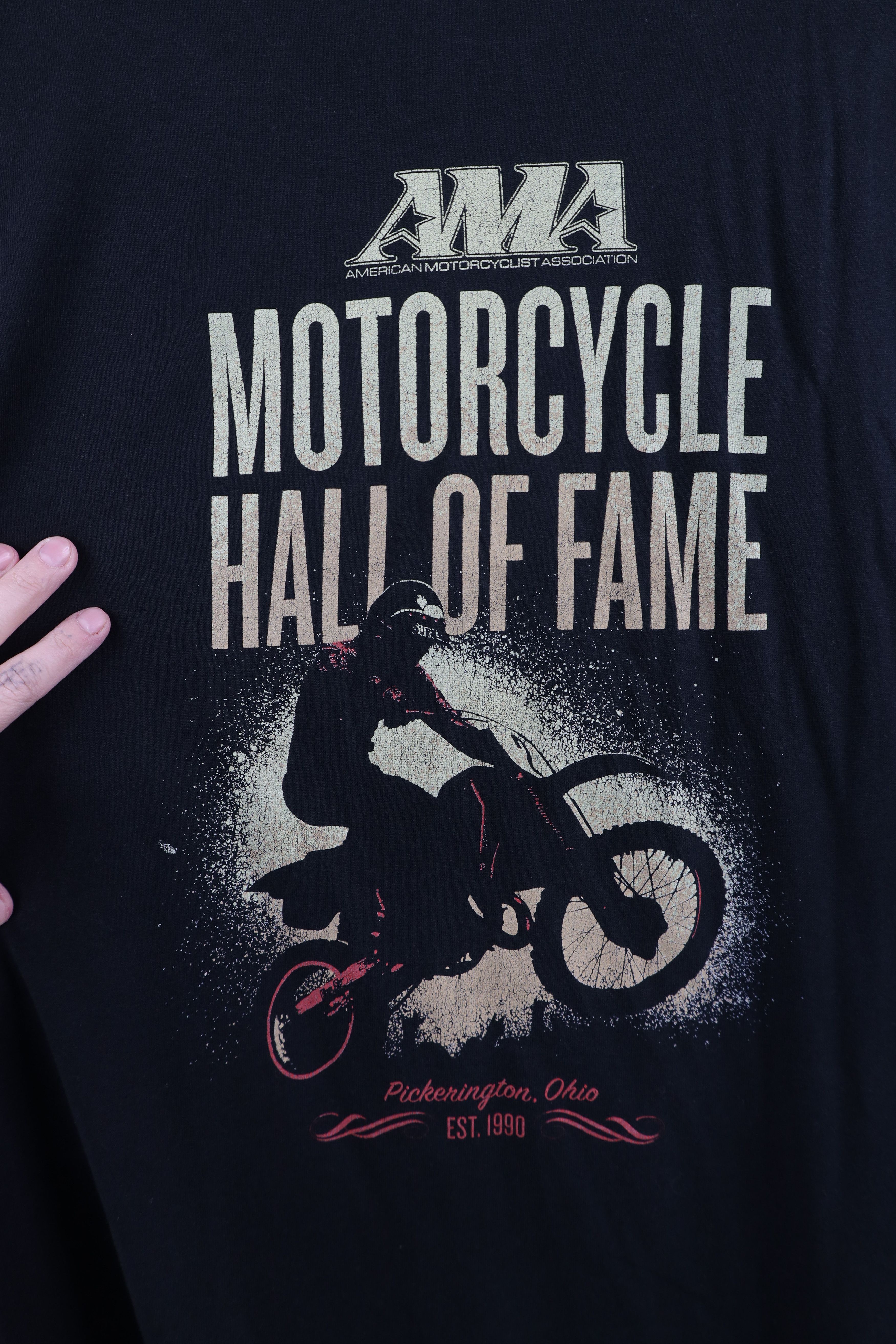 Vintage Vintage Spell Out AMA Motorcycle Hall of Fame Pocket T-Shirt Size US XXL / EU 58 / 5 - 11 Thumbnail