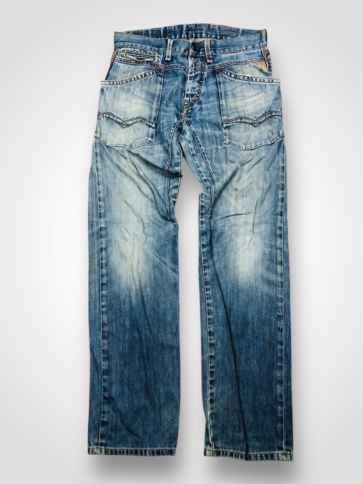 Replay REPLAY Regular Fit Distressed Jeans (38) Size US 31 - 1 Thumbnail