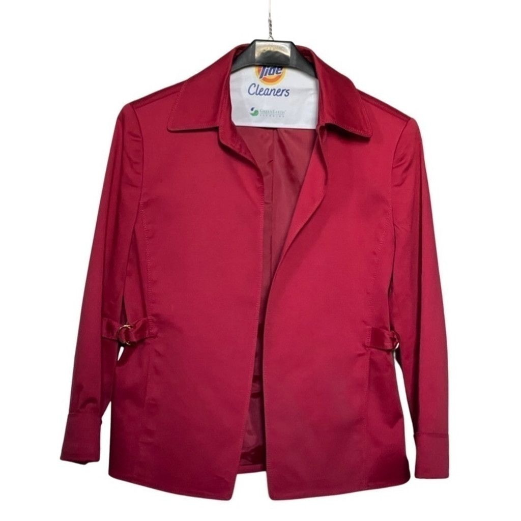 Anne Klein Anne KLEIN Red Jacket w/ Gold Ring Belt Accent. Size M / US 6-8 / IT 42-44 - 1 Thumbnail