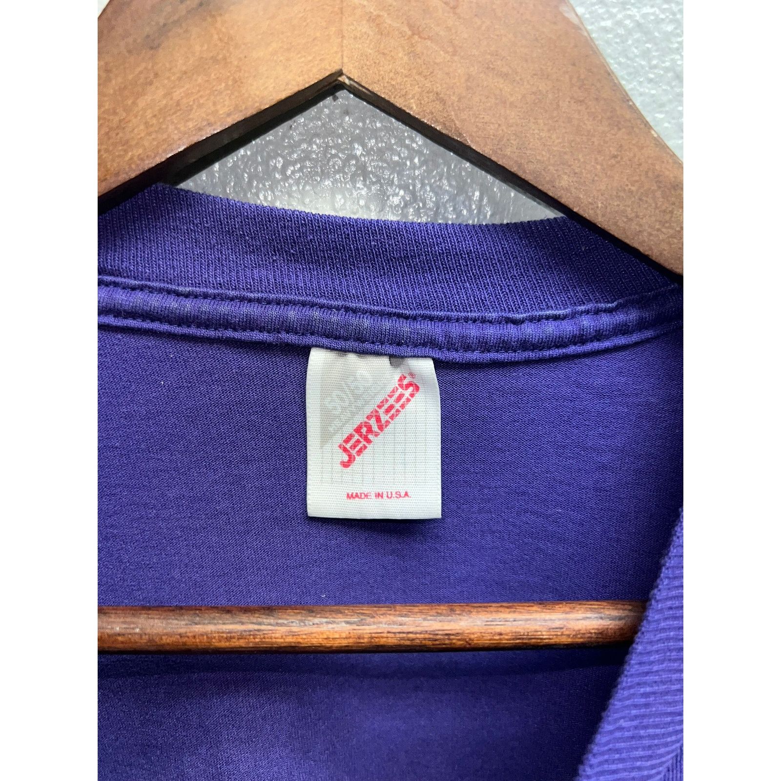 Jerzees Vintage Purple Blank Shirt Jerzees USA Made 50/50 Tee 90s L Size US L / EU 52-54 / 3 - 4 Thumbnail