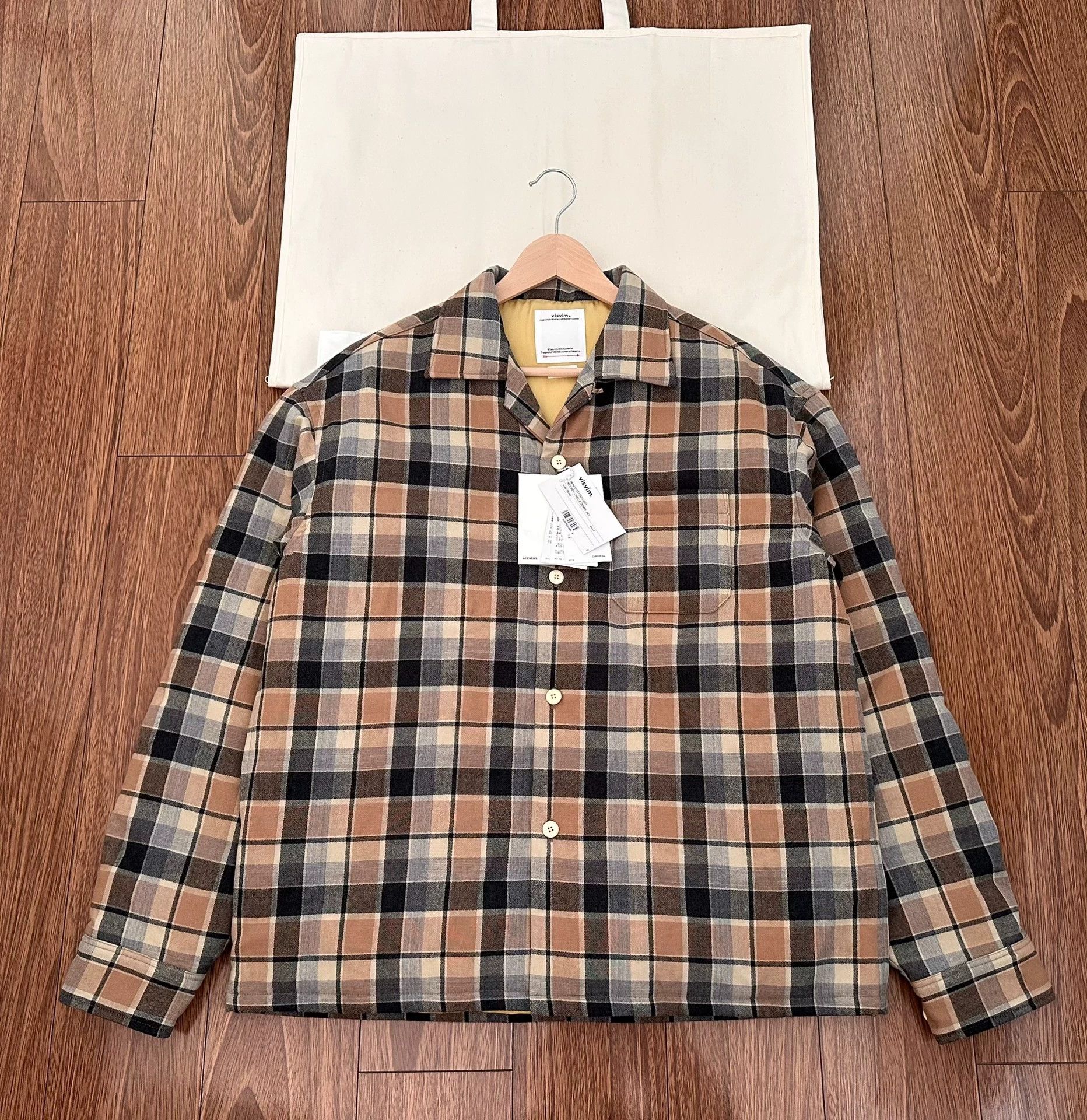 Visvim VISVIM KEESEY CHECK DOWN JACKET Beige | Grailed