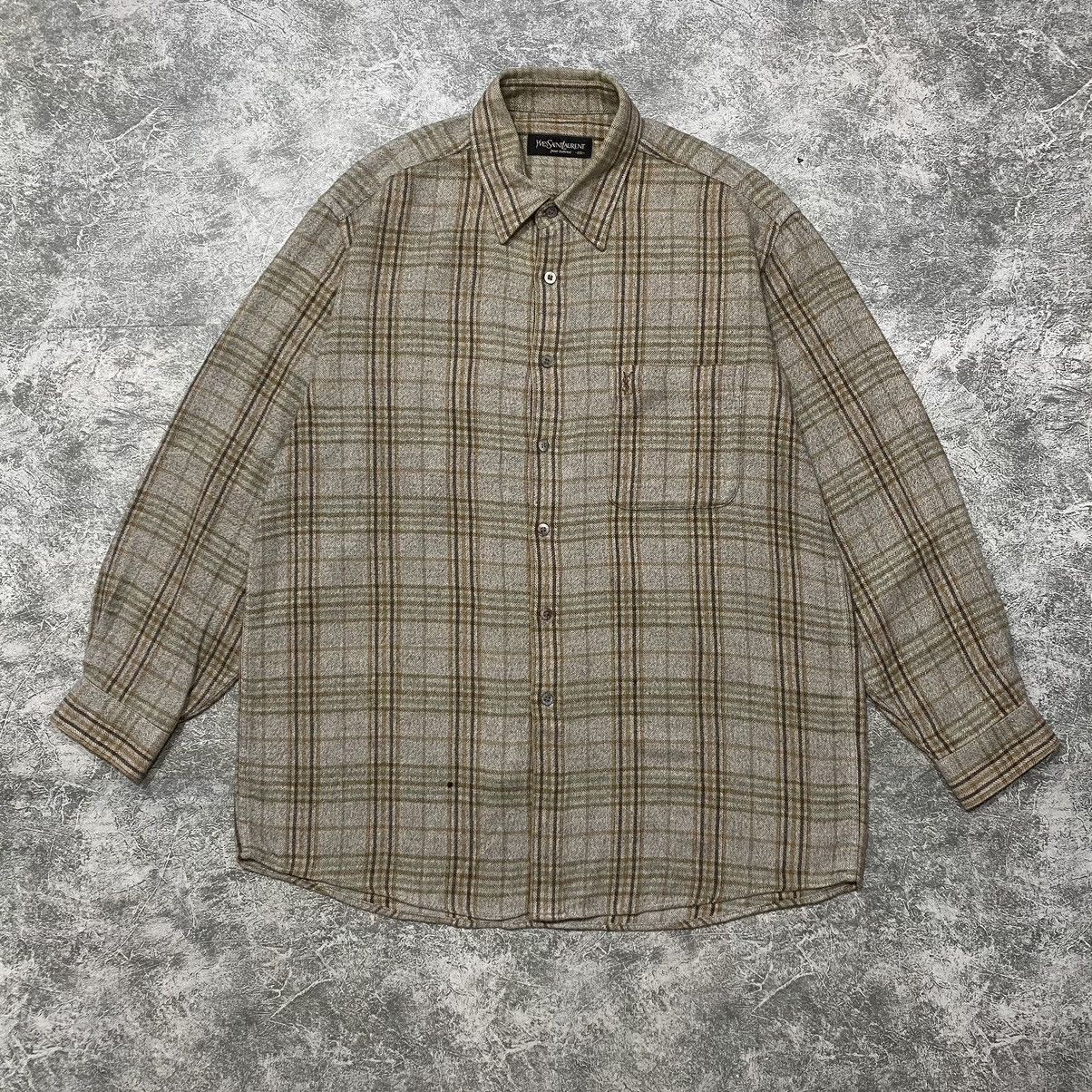 Yves Saint Laurent Yves Saint Laurent Herringbone Shirt Size US L / EU 52-54 / 3 - 1 Thumbnail