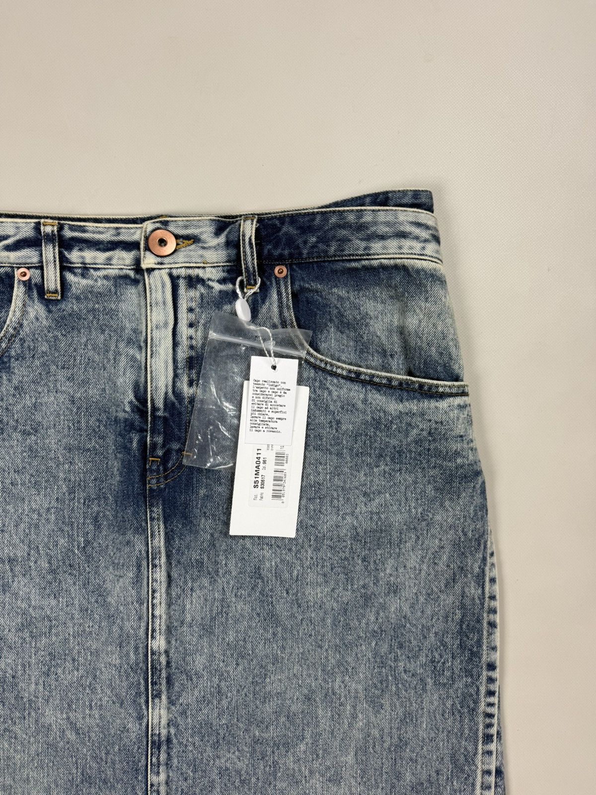 Maison Margiela BNWT! Maison Margiela Ladies Denim Pencil Wrap Midi Skirt Size 28" / US 6 / IT 42 - 8 Thumbnail
