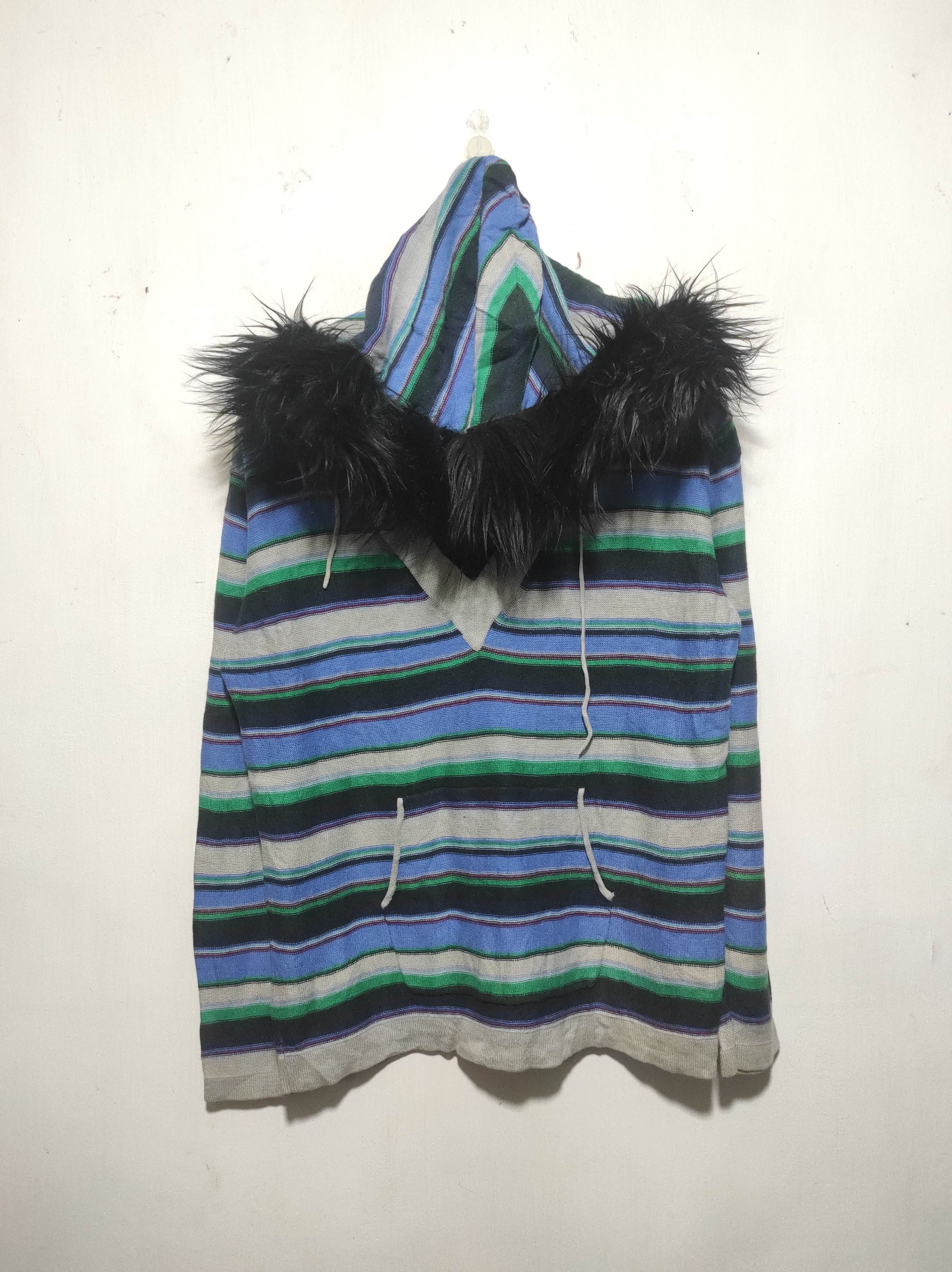 Hysteric Glamour Beams Stripe V neck zip fur hoodie i6w9 LGB style Size US M / EU 48-50 / 2 - 2 Thumbnail