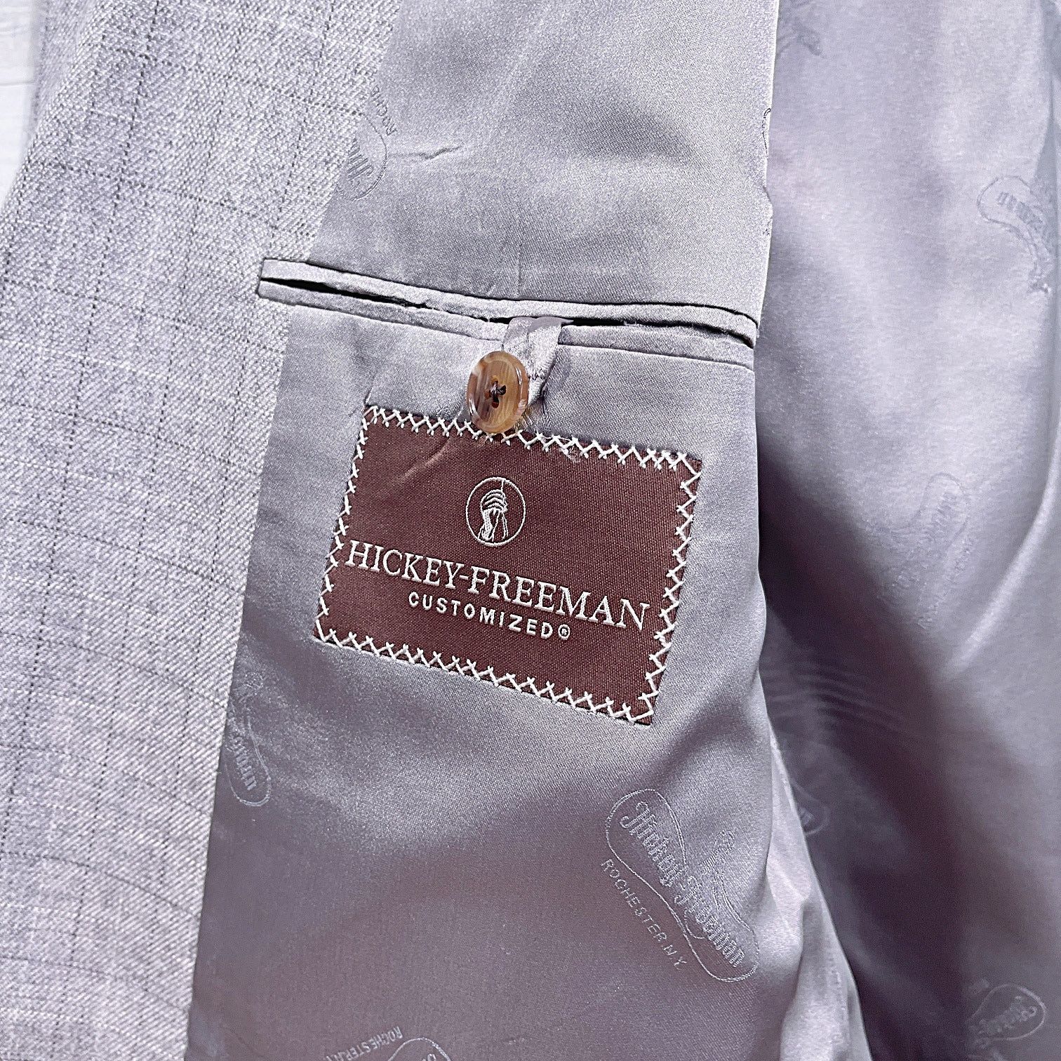 Hickey Freeman Hickey Freeman Customized Silk Cashmere Flannel Coat 46L Size 46L - 7 Thumbnail