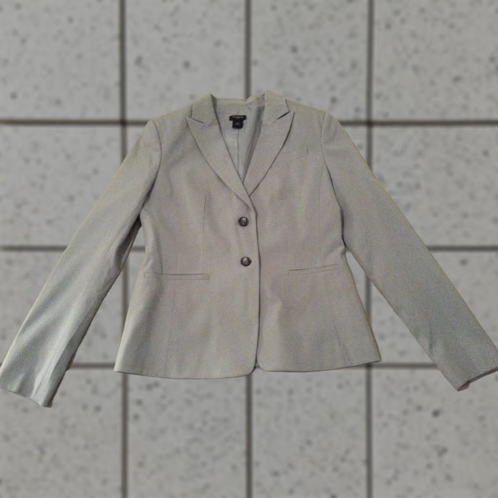 Ann Taylor VINTAGE Womens Ann Taylor Jacket Blazer 4 Grey Gray Size S / US 4 / IT 40 - 1 Thumbnail