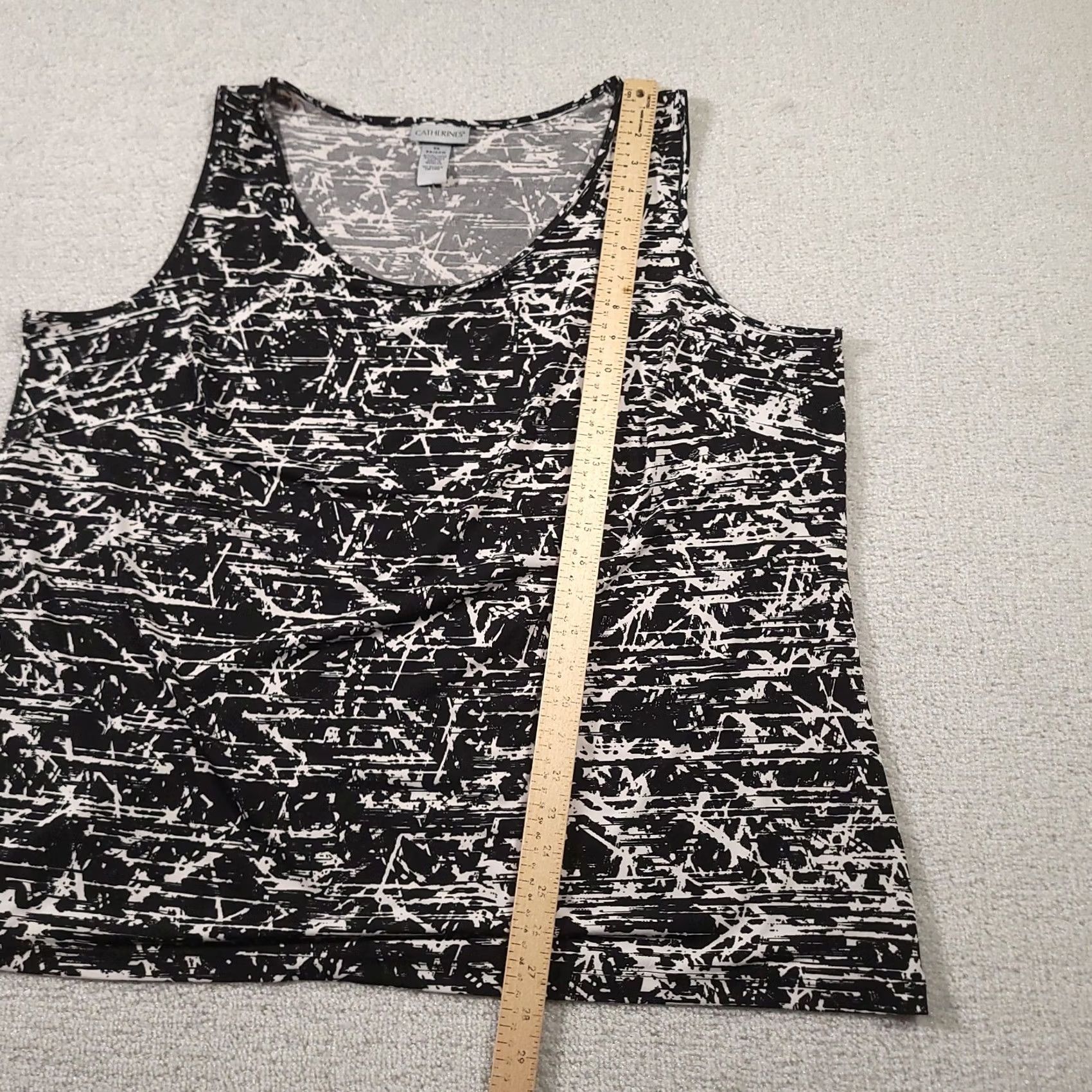 Vintage Catherines Womens Tank Top Blouse Black White Sleeveless Scoop Neck Size 2X Plus Size XXL / US 16-18 / IT 52-54 - 5 Thumbnail