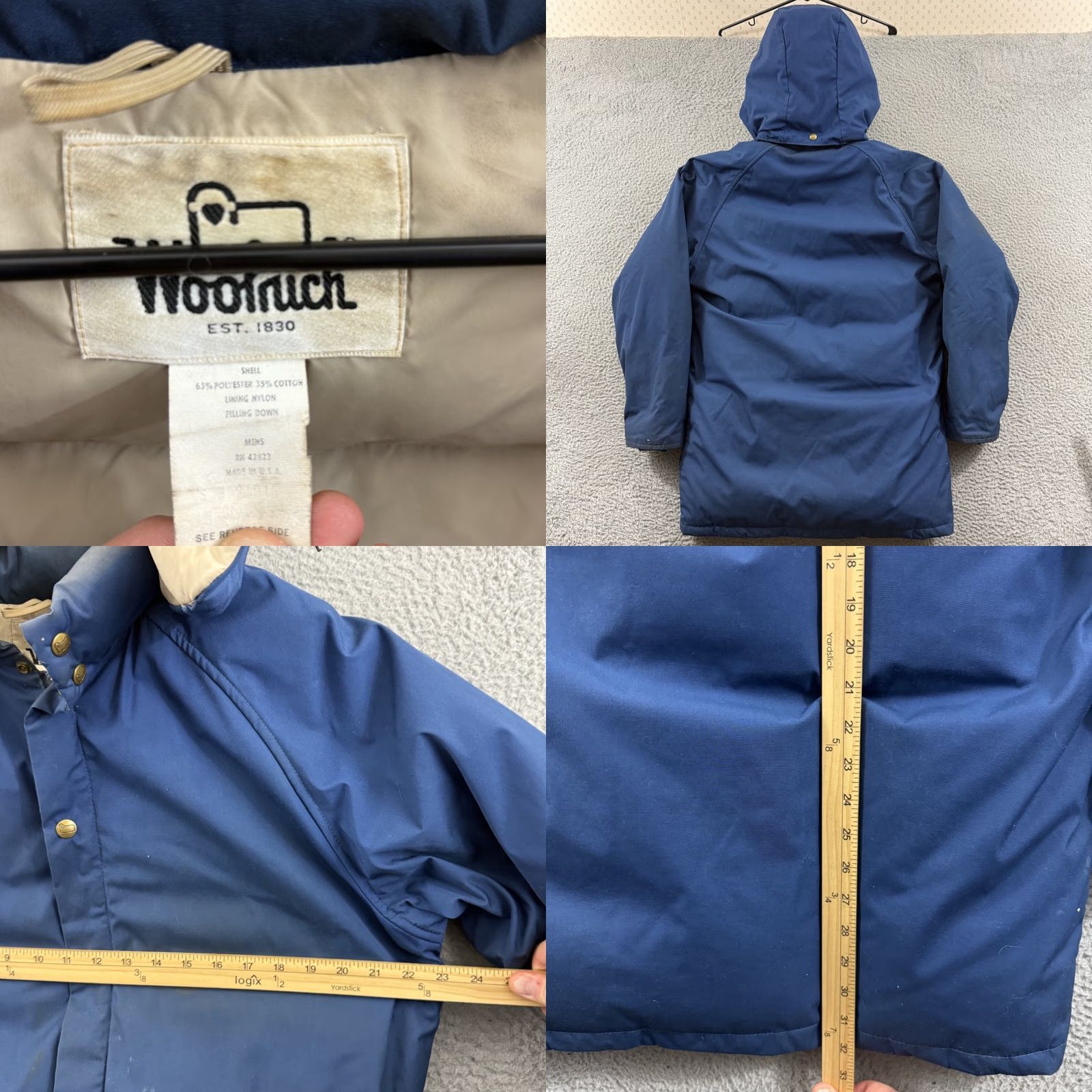 Vintage VINTAGE Woolrich Jacket Mens Small Blue Long Parka Goose Down 80s Hooded Outdoor Size US S / EU 44-46 / 1 - 8 Thumbnail