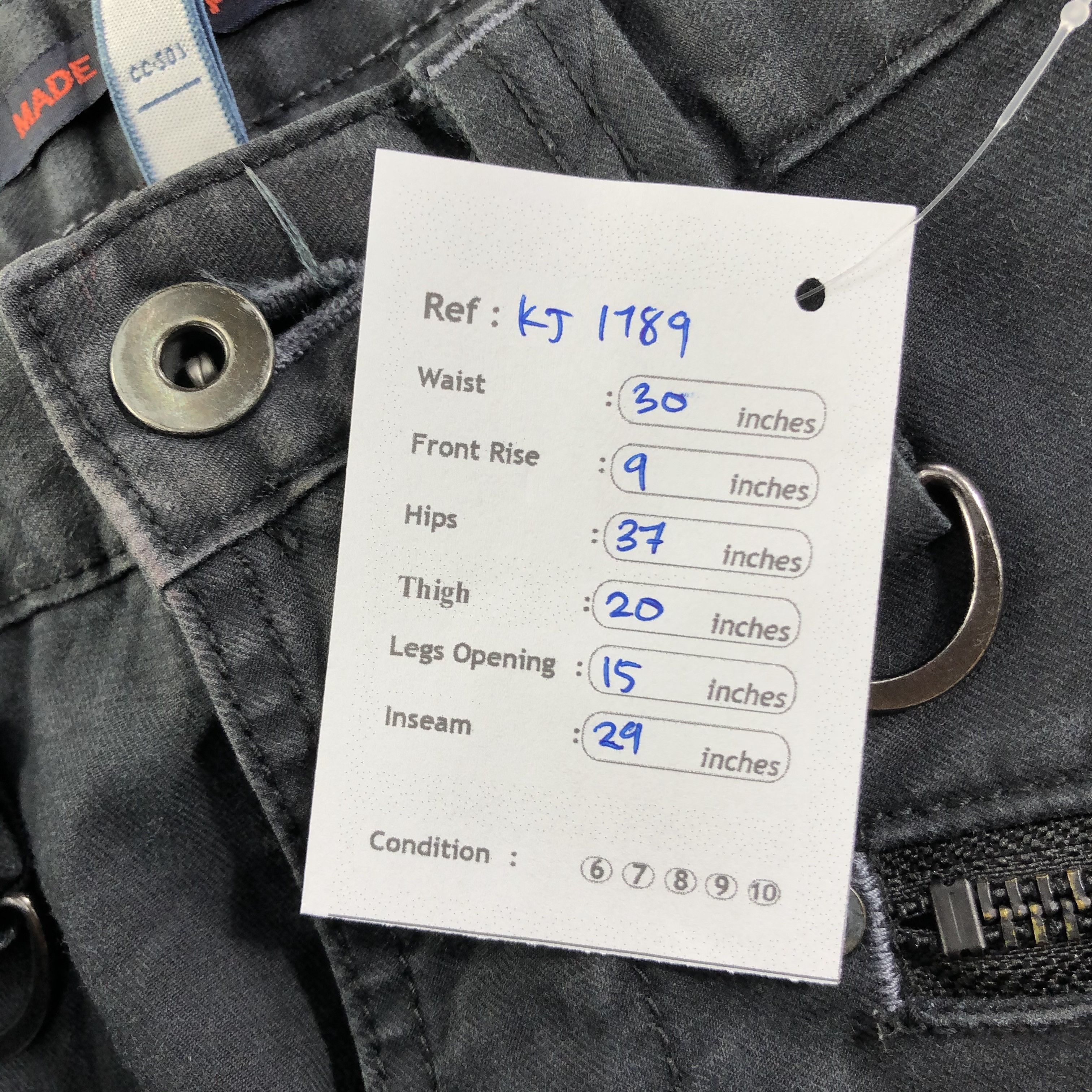 Japanese Brand Blue Way Seditionaries Zipper Pocket Pants KJ1789 Size US 28 / EU 44 - 10 Thumbnail