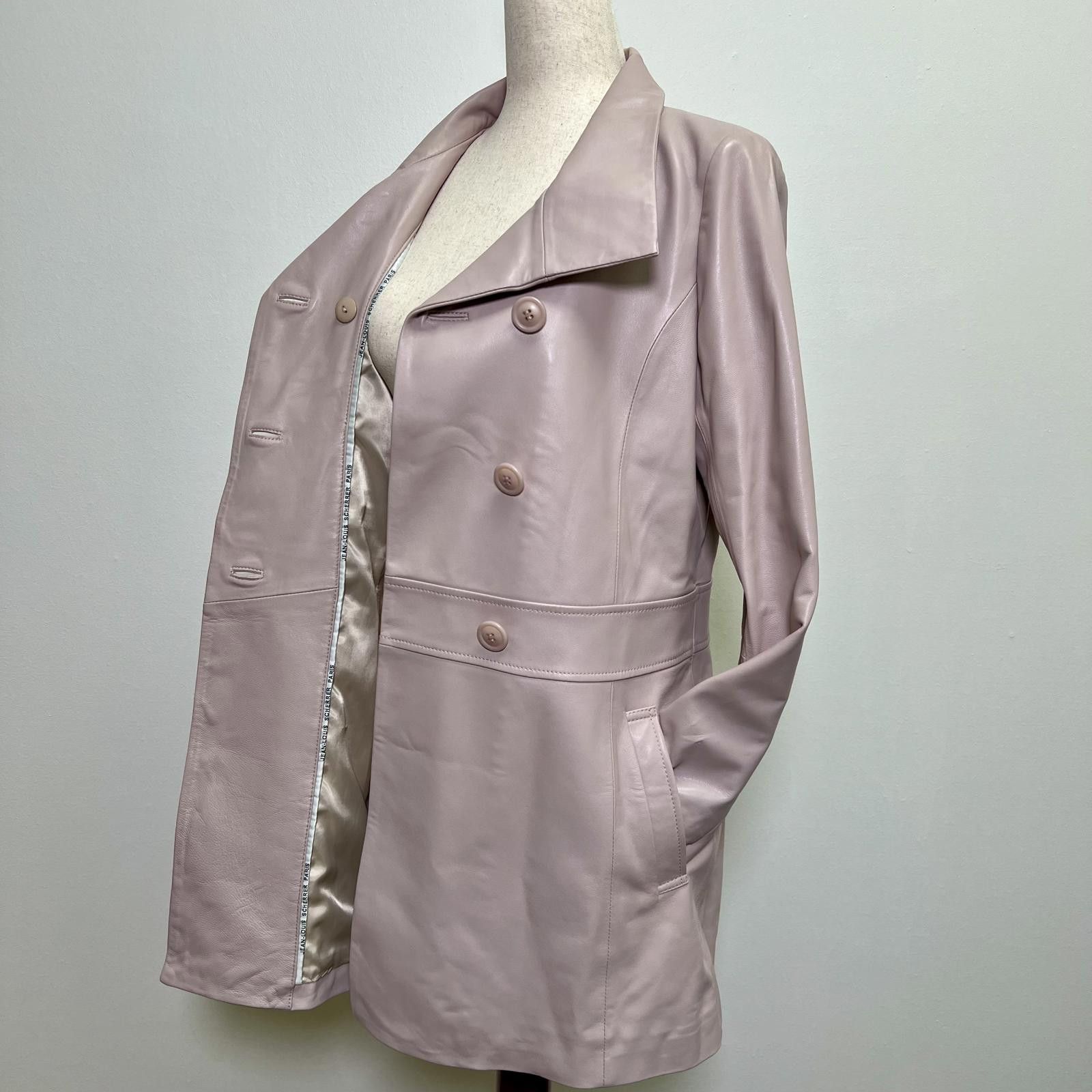 Jean-Louis Scherrer Jean-Louis Scherrer Pink Lamb Leather Jacket Size S / US 4 / IT 40 - 3 Thumbnail