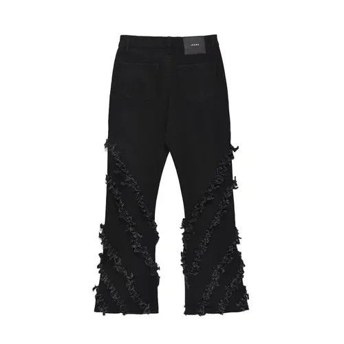 Japanese Brand × Jean Pants High street trend punk whisker patchwork flared jeans Size US 31 - 2 Thumbnail
