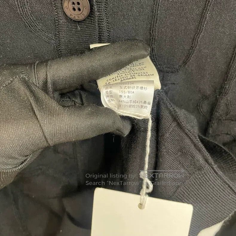 Hermes Hermes Black leather-effect cashmere jacquard cardigan Size XXS / US 00 / IT 34 - 6 Thumbnail
