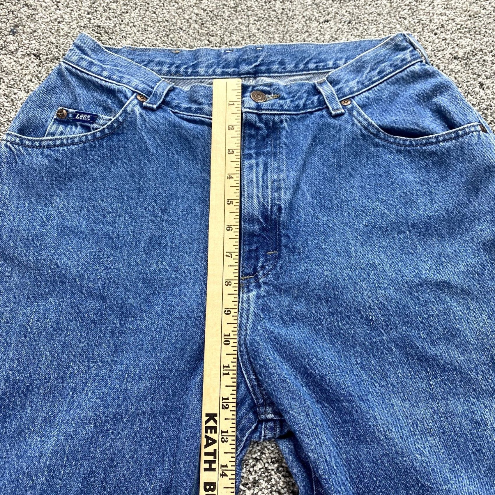 Lee VTG Lee Jeans Womens 14 Dark Blue Denim Pants Tapered Mom High Rise Y2K Western Jeans Moms 90s Retro USA Womens Size 36" / US 14 / IT 50 - 3 Thumbnail