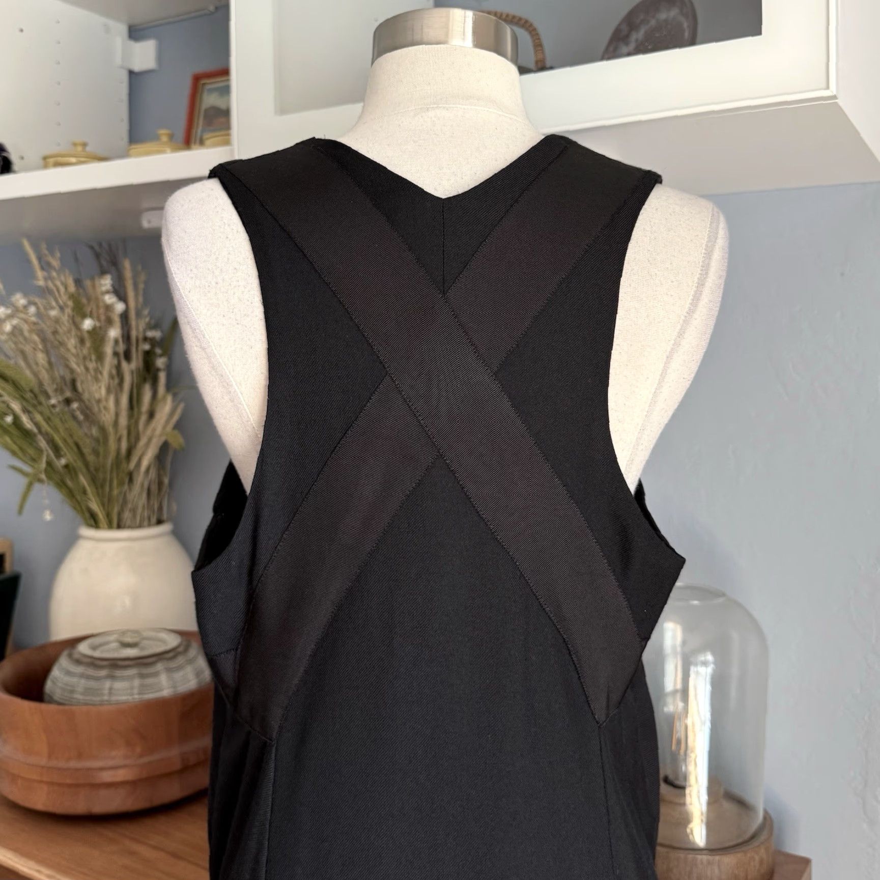 Vintage VINTAGE Calvin Klein Collection Black Wool Midi Flare Dress Sz 8 Italy Size M / US 6-8 / IT 42-44 - 5 Thumbnail