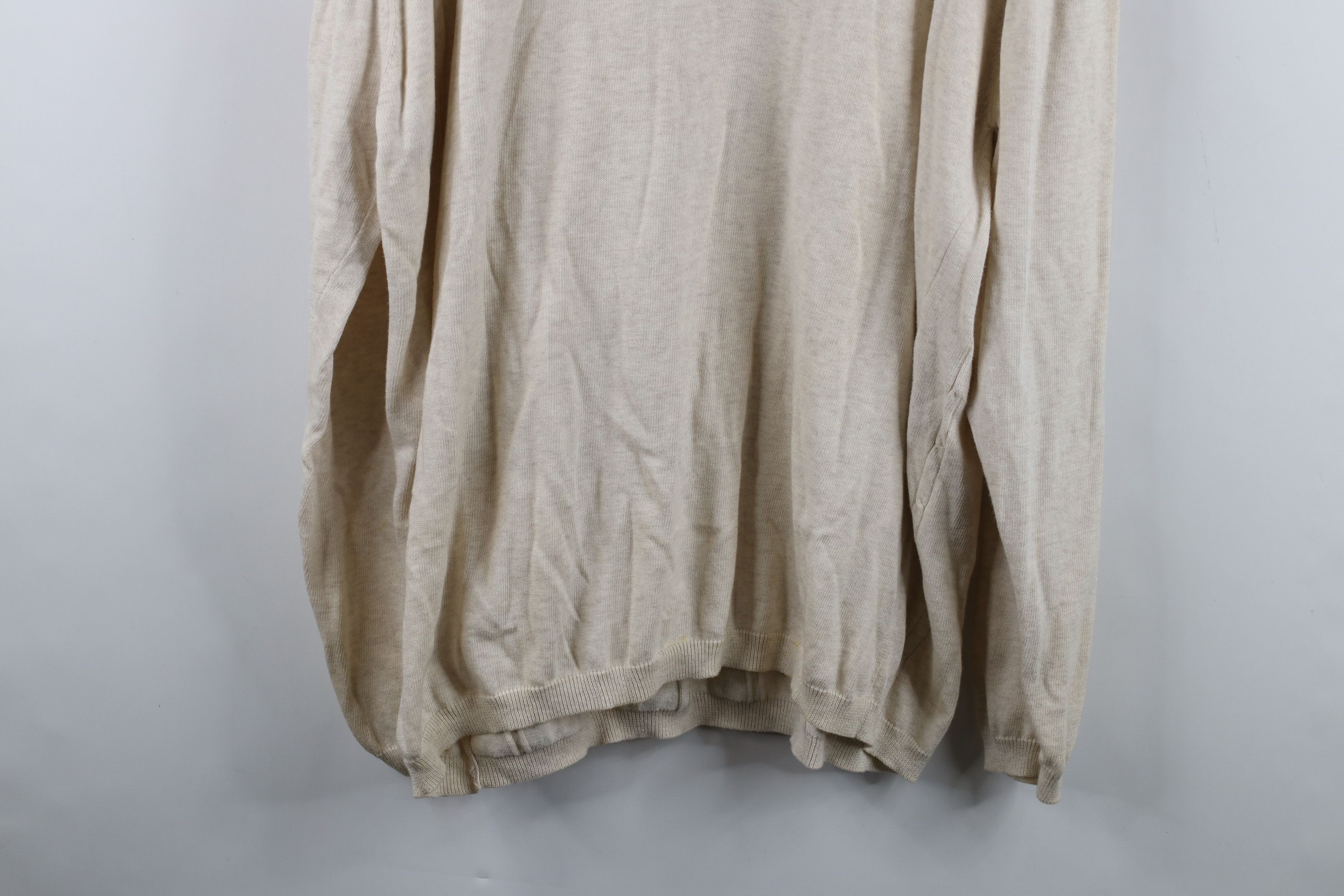 Vintage Vintage 90s Streetwear Cable Knit Long Sleeve Polo Beige Size US XXL / EU 58 / 5 - 12 Thumbnail