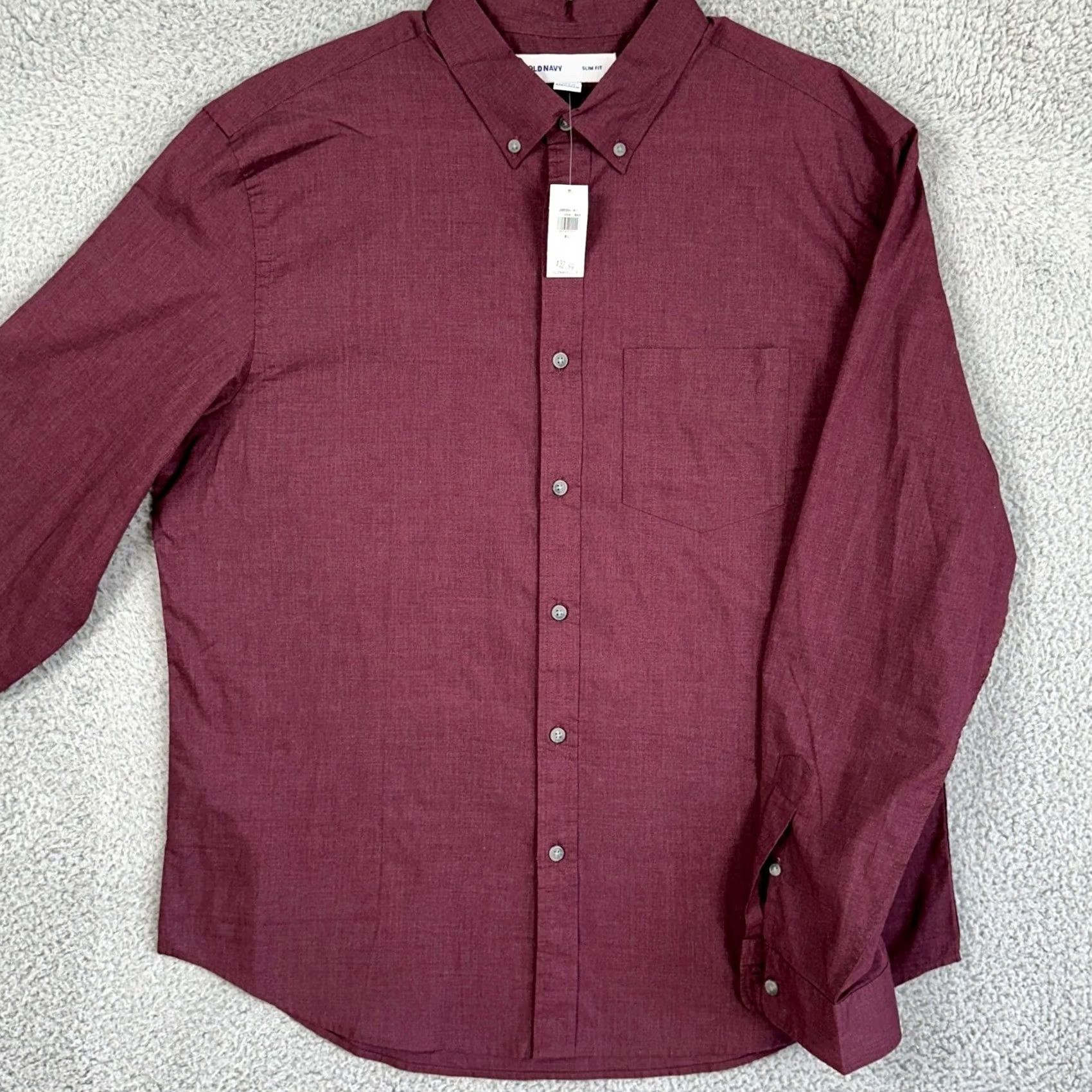 Old Navy Old Navy Shirt Button Down Mens XL Maroon Long Sleeve Slim Fit Casual Pocket NEW Size US XL / EU 56 / 4 - 2 Thumbnail